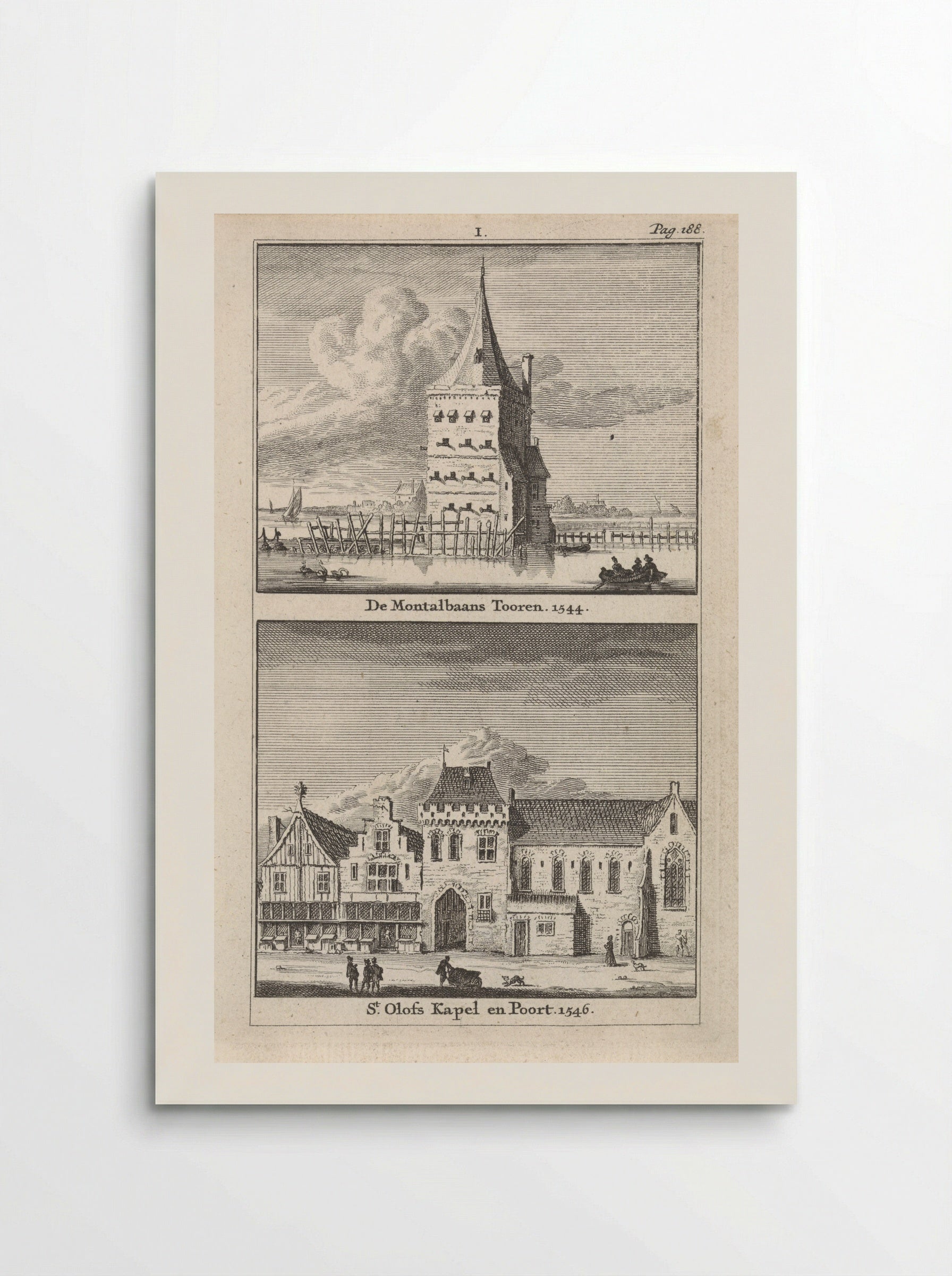 Gezicht op de Montelbaanstoren en de Sint-Olofskapel te Amsterdam - Jan Goeree - Poster
