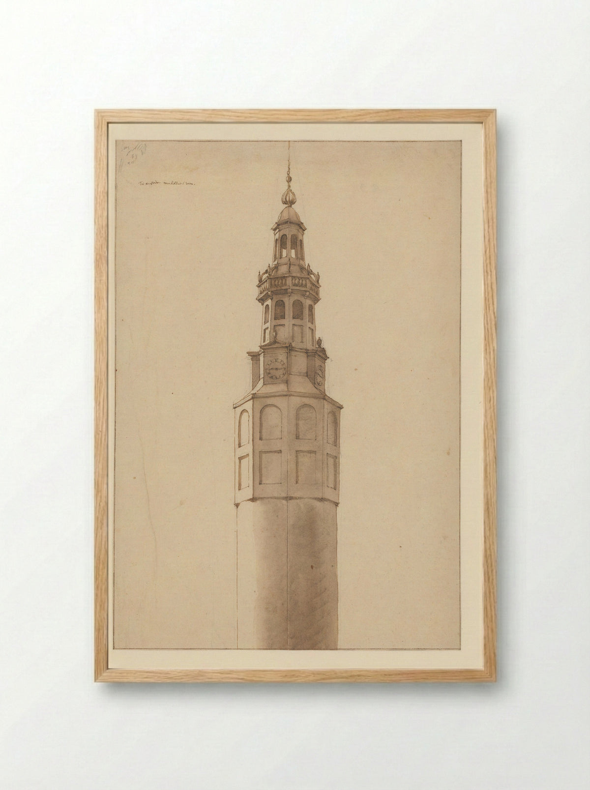 Gezicht op de Munttoren te Amsterdam - Jan Spaan - Framed Print Wood