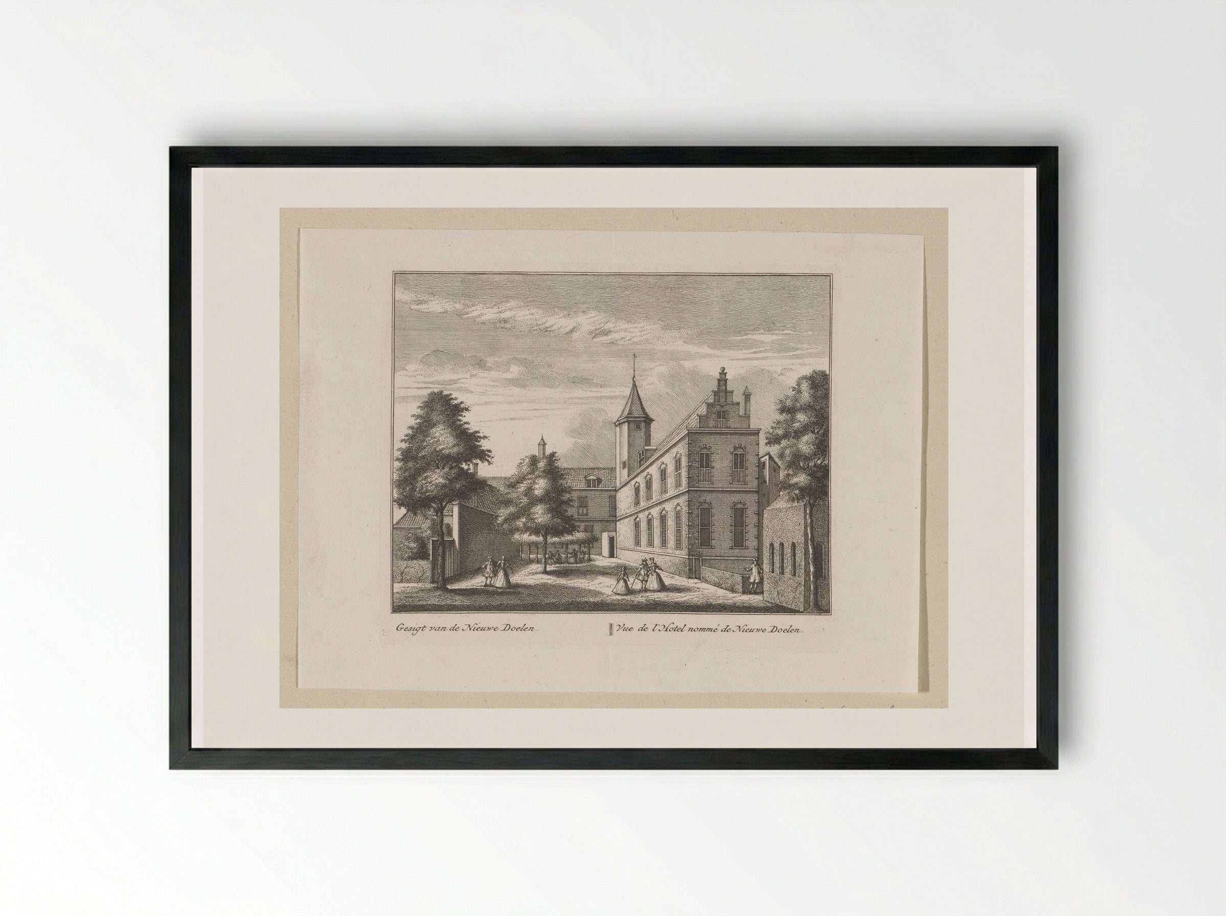 Gezicht op de Nieuwe Doelen te Alkmaar - Leonard Schenk - Framed Print Black