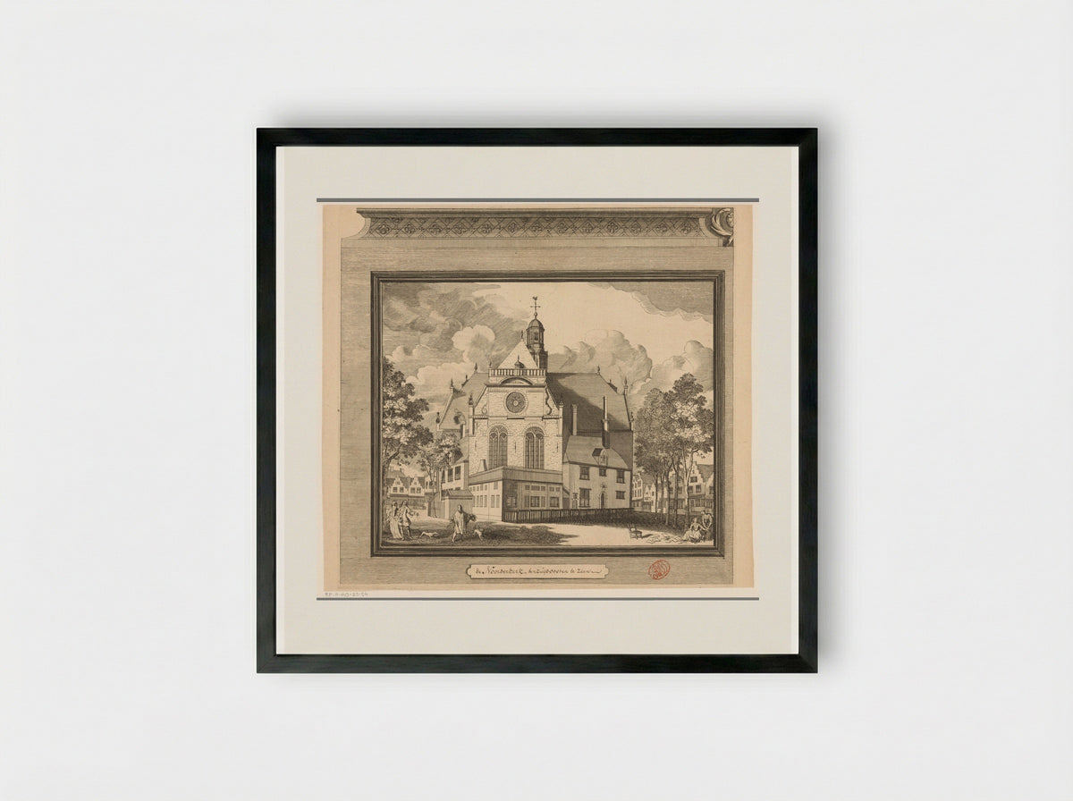 Gezicht op de Noorderkerk te Amsterdam - Pieter van den Berge - Framed Print Black