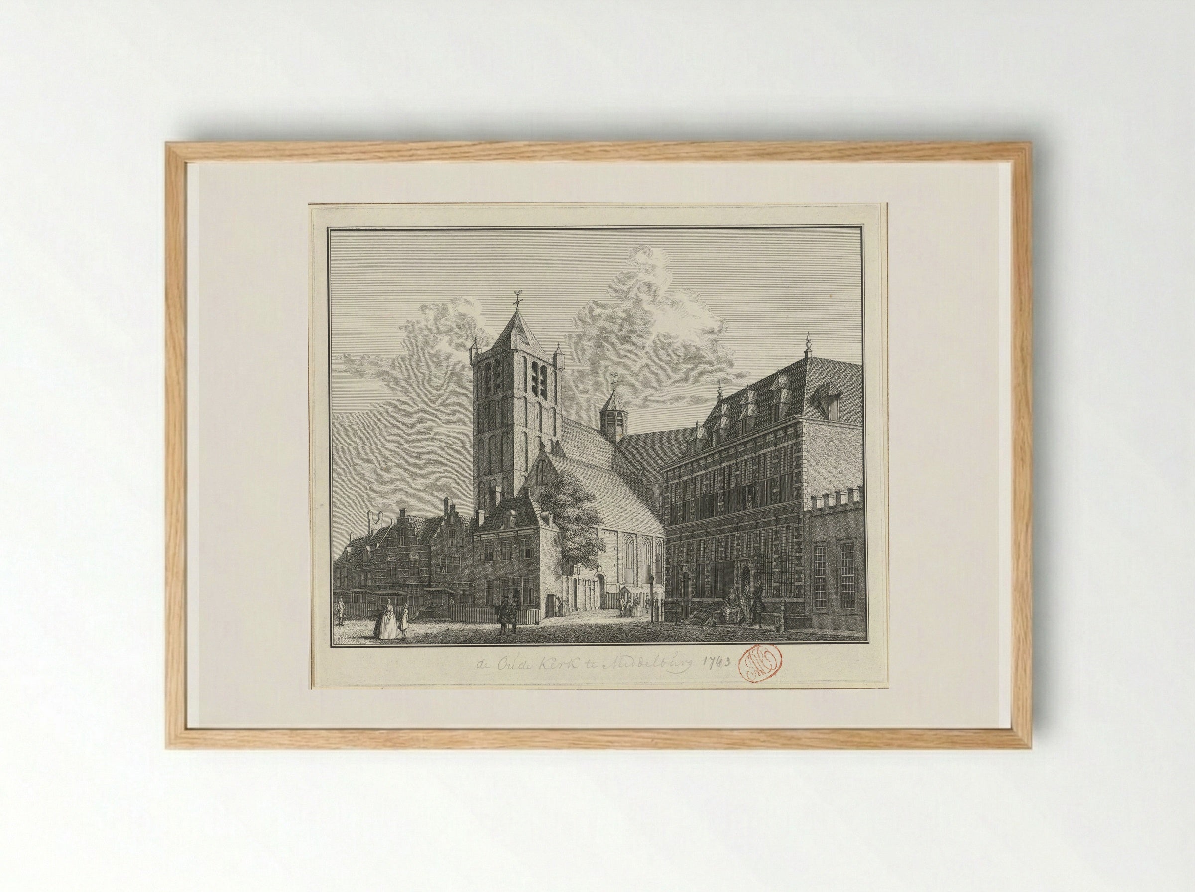Gezicht op de Noordmonsterkerk te Middelburg - Jan Caspar Philips - Framed Print Wood