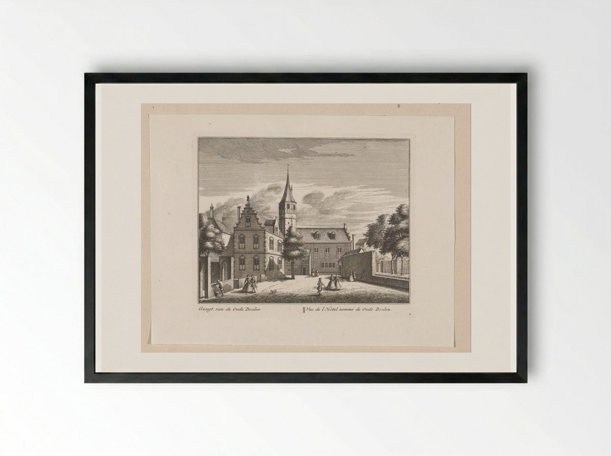 Gezicht op de Oude Doelen te Alkmaar - Leonard Schenk - Framed Print Black