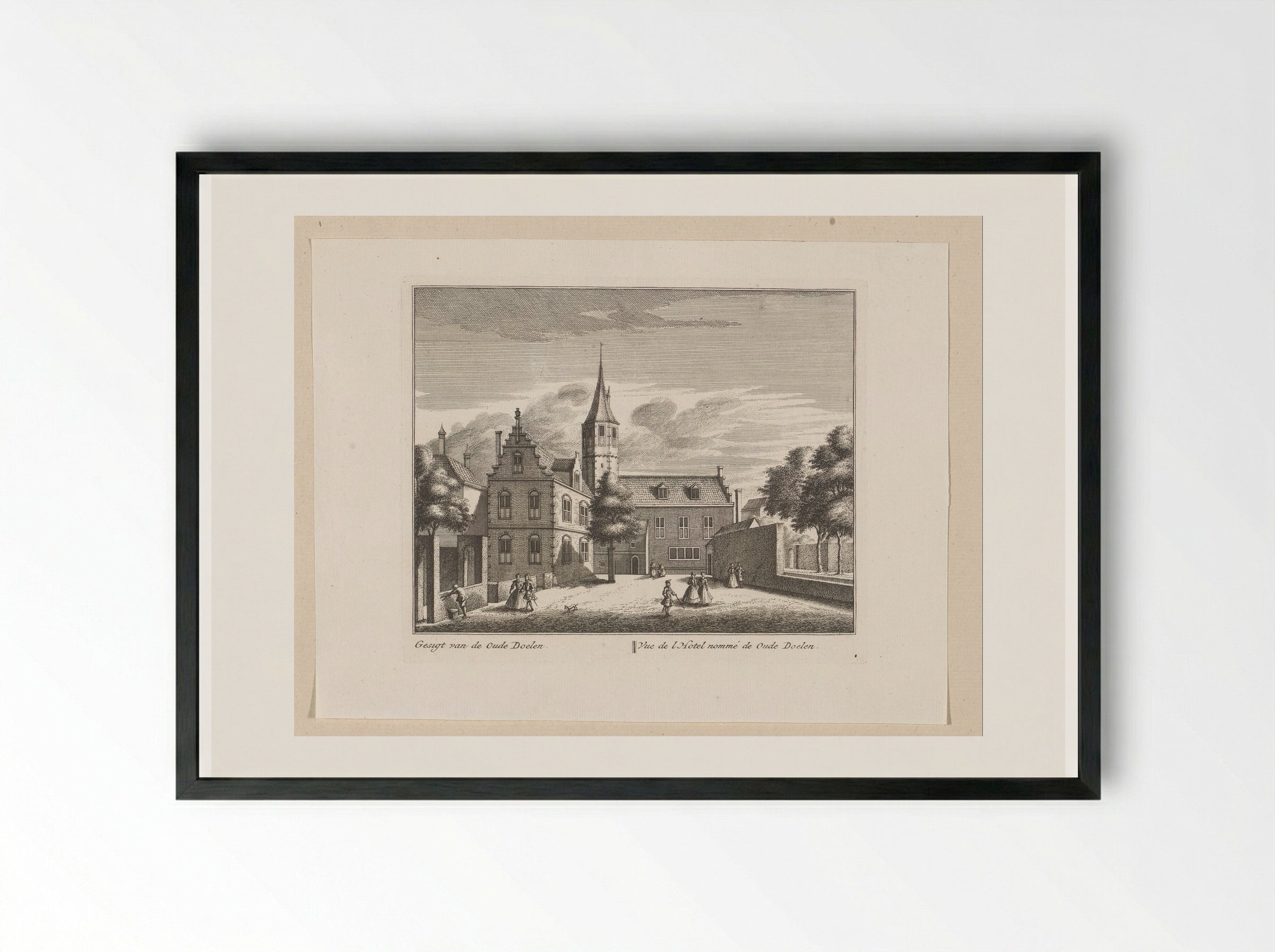 Gezicht op de Oude Doelen te Alkmaar - Leonard Schenk - Framed Print Black
