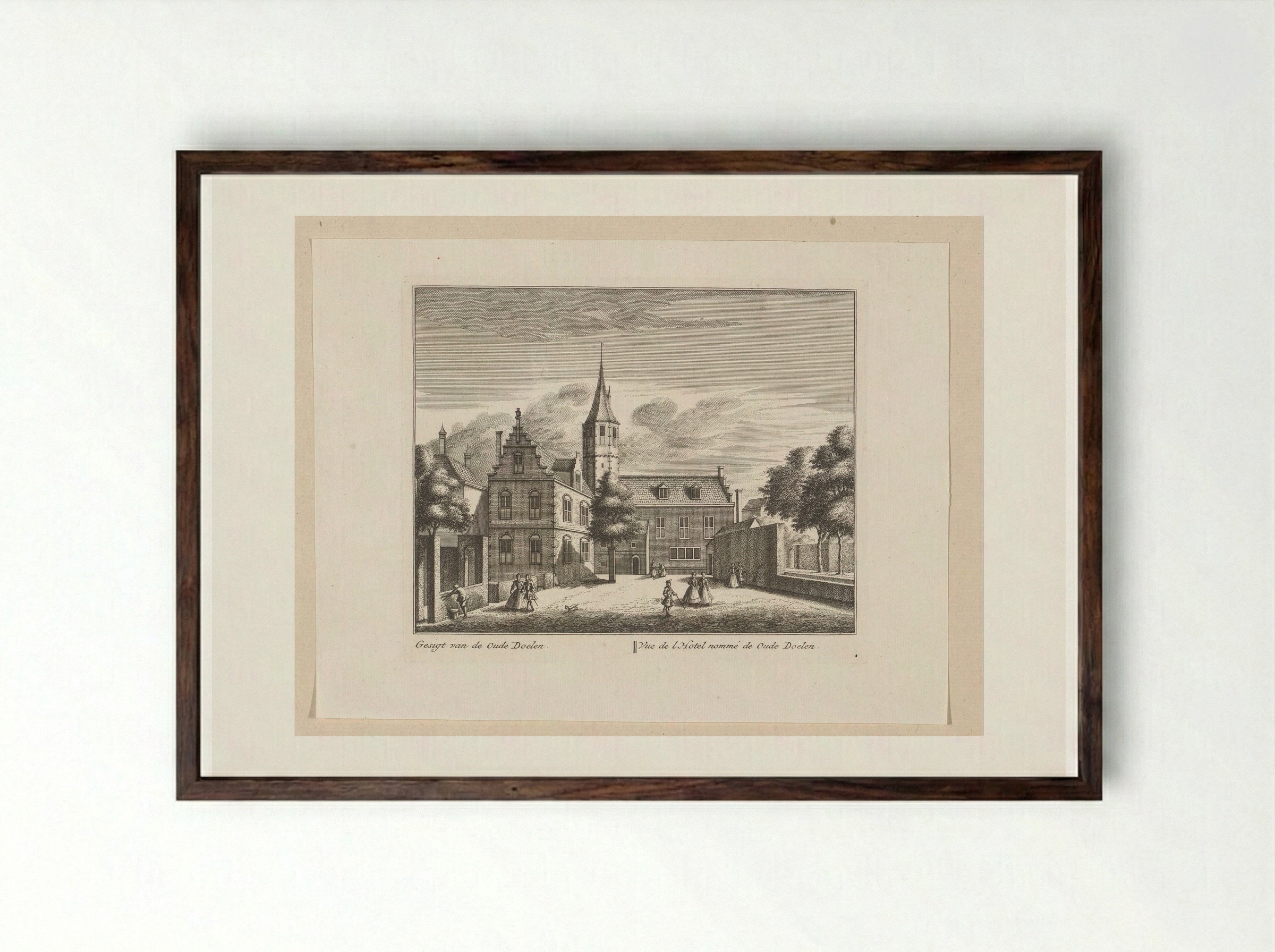 Gezicht op de Oude Doelen te Alkmaar - Leonard Schenk - Framed Print Dark Wood