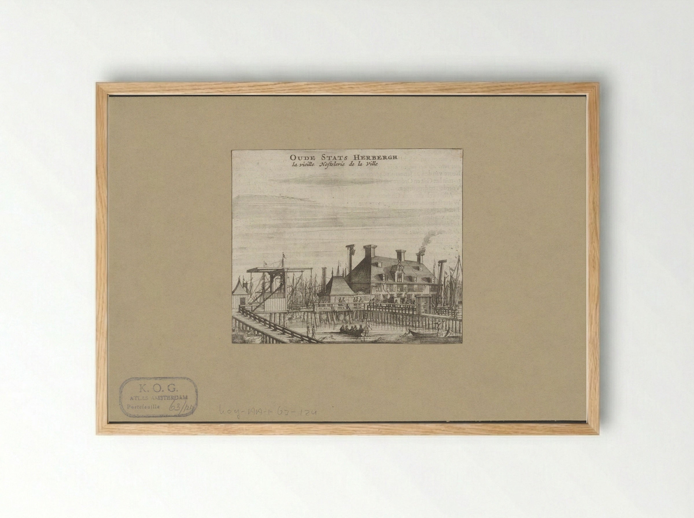 Gezicht op de Oude Stadsherberg te Amsterdam - Jan Veenhuysen - Framed Print Wood