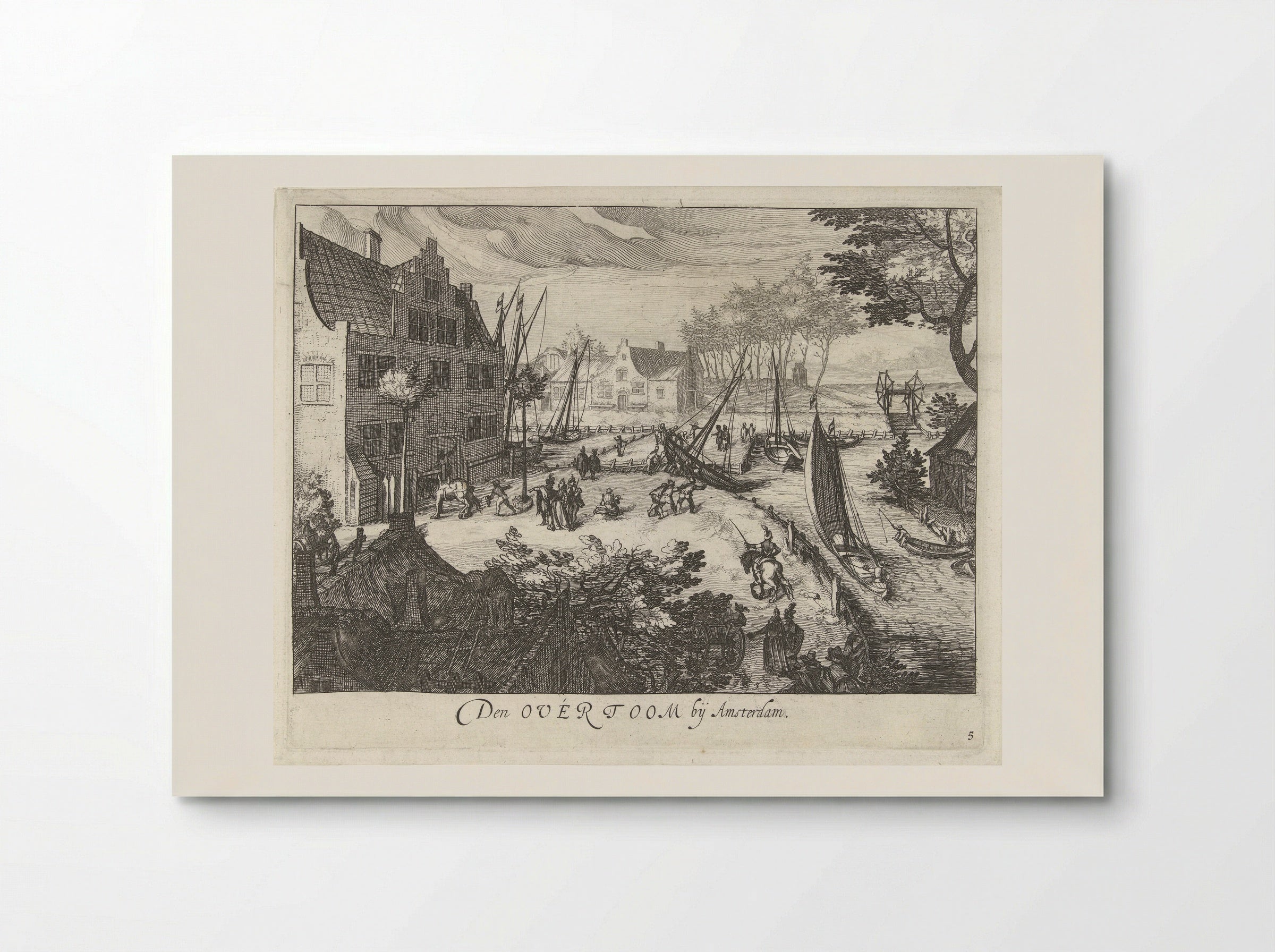 Gezicht op de Overtoom bij Amsterdam - Simon Frisius - Poster