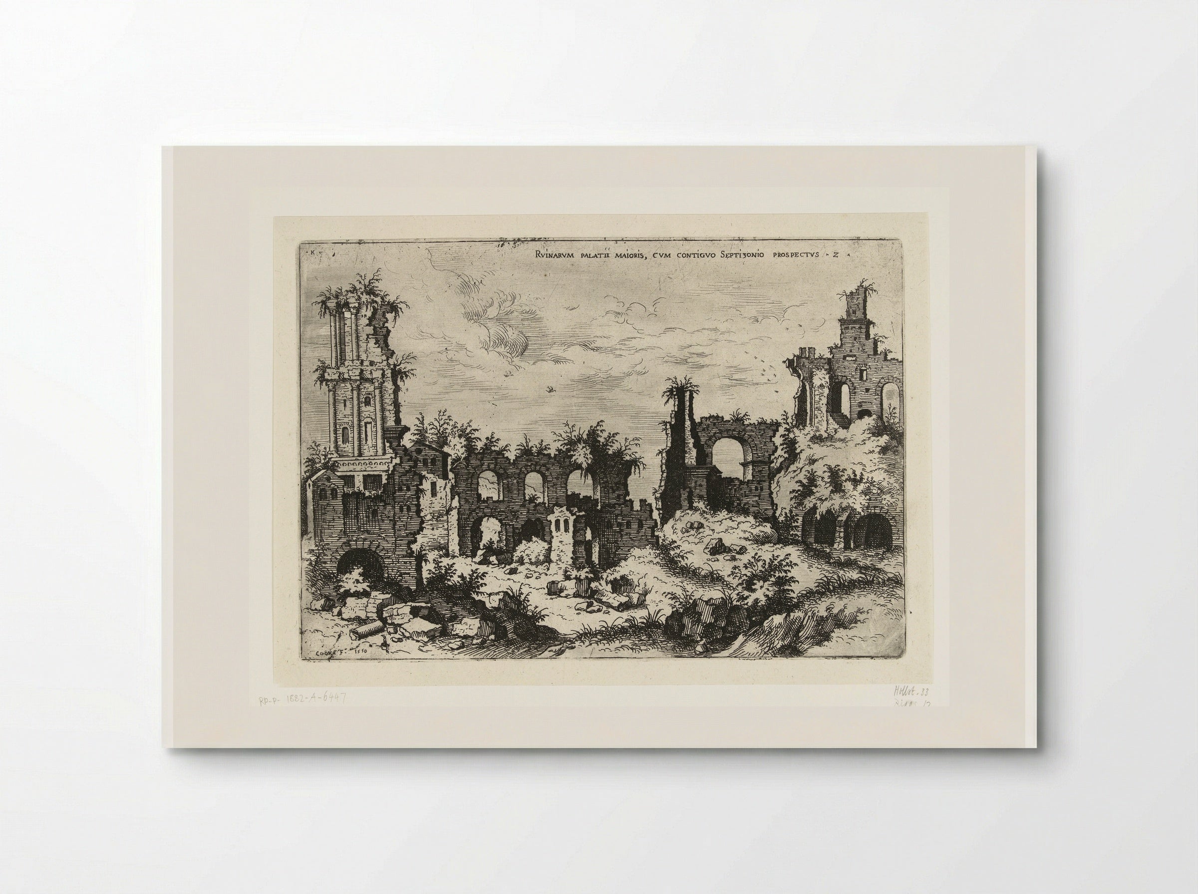 Gezicht op de Palatijn met het Septizonium - Hieronymus Cock - Poster