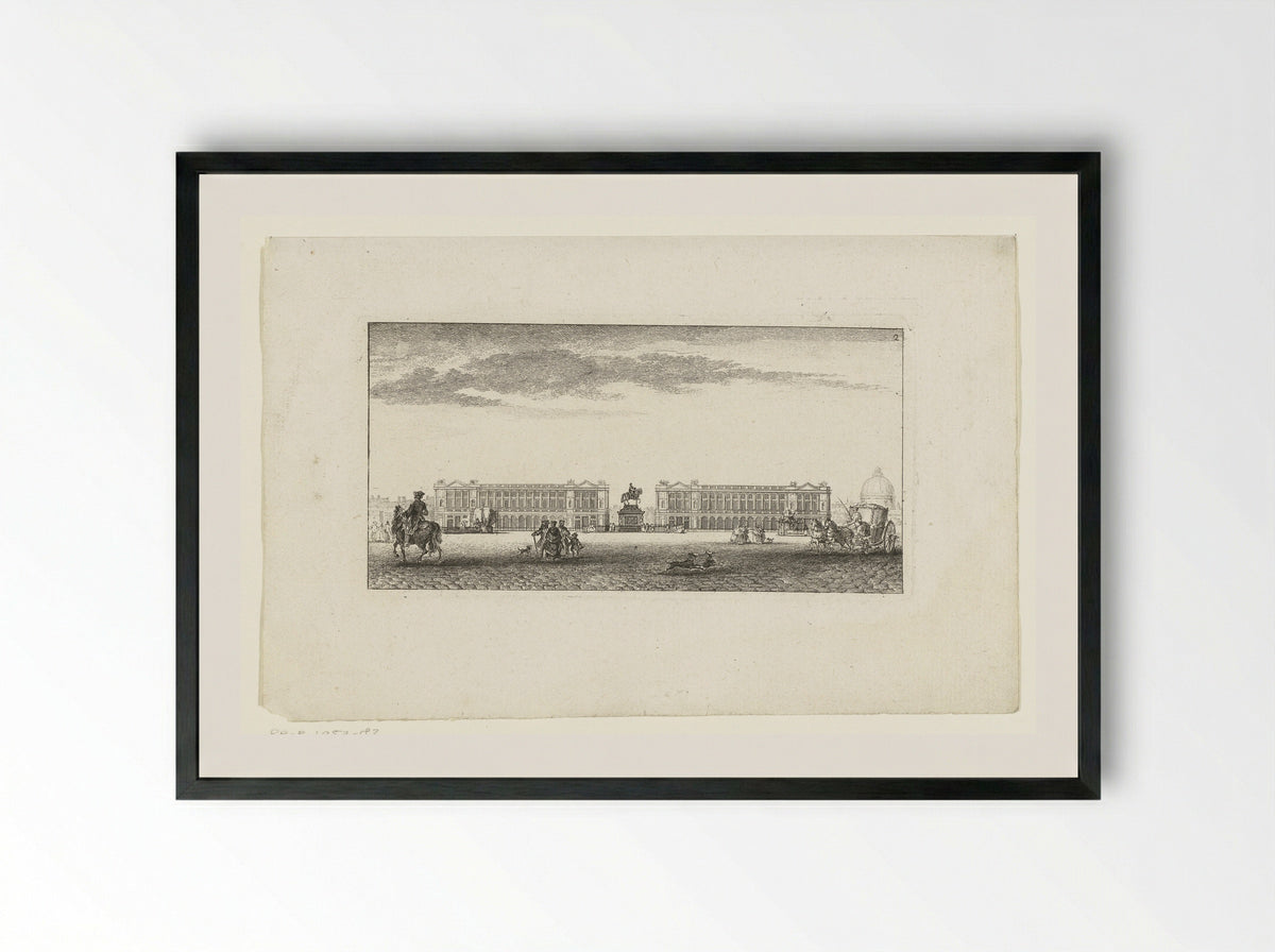 Gezicht op de Place Louis XV te Parijs - Jeanne Françoise Ozanne - Framed Print Black
