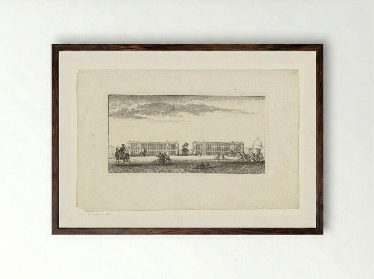 Gezicht op de Place Louis XV te Parijs - Jeanne Françoise Ozanne - Framed Print Dark Wood