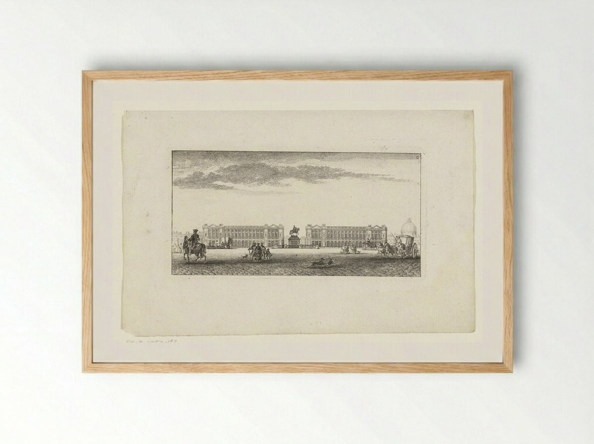 Gezicht op de Place Louis XV te Parijs - Jeanne Françoise Ozanne - Framed Print Wood