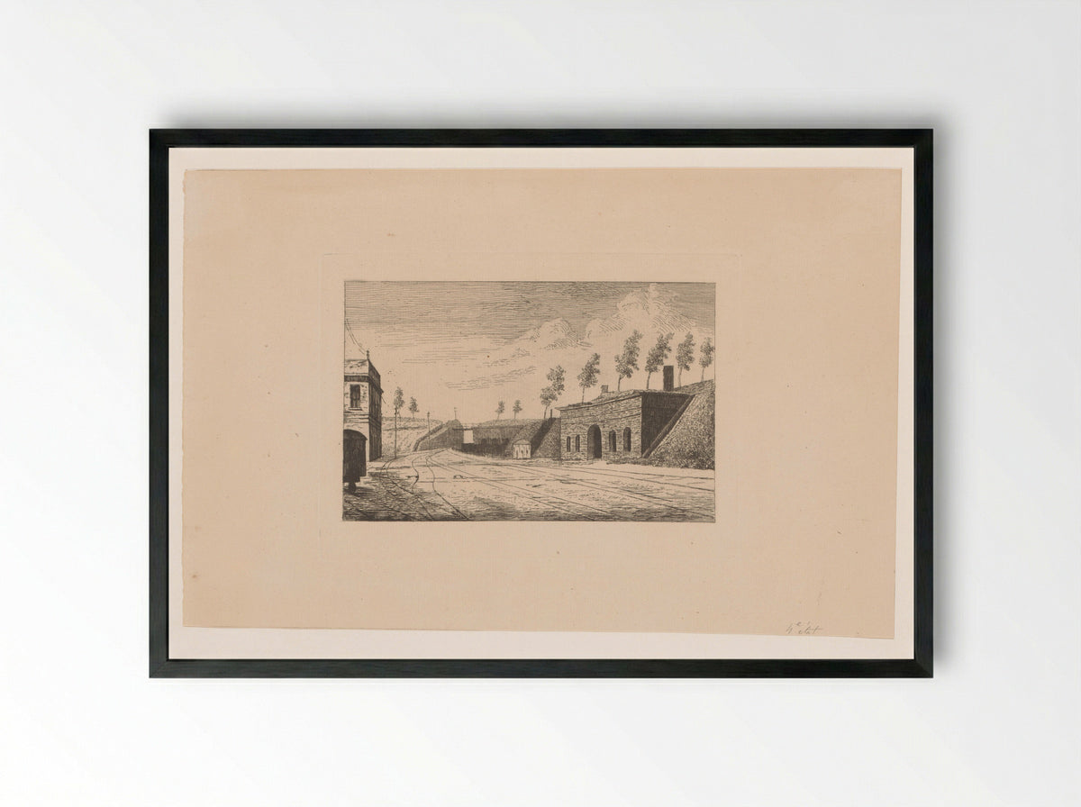 Gezicht op de Porte du Rivage - Léon Dolez - Framed Print Black