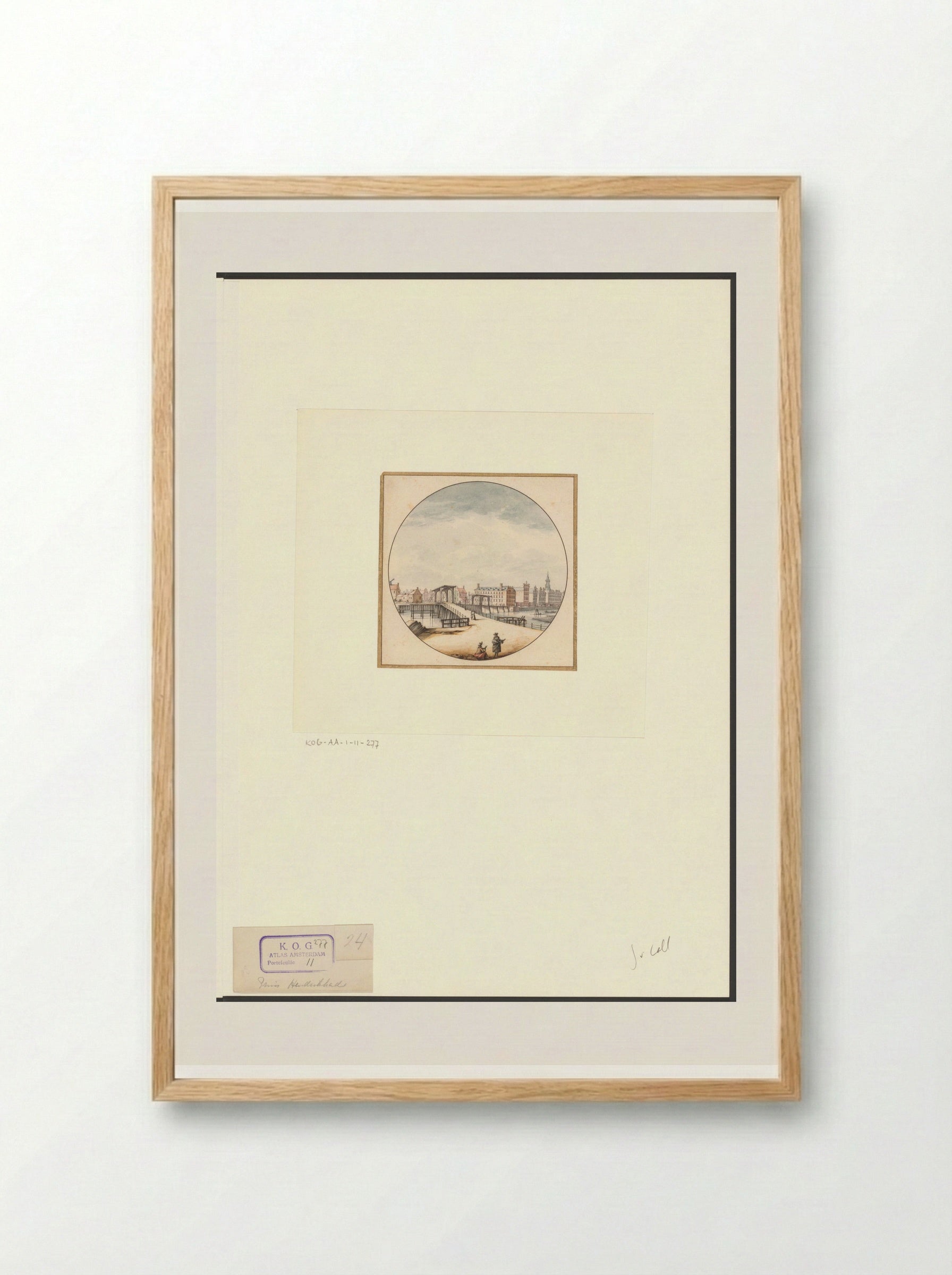 Gezicht op de Prins Hendrikkade en de Kattenburgerbrug - Jan van Call (I) - Framed Print Wood