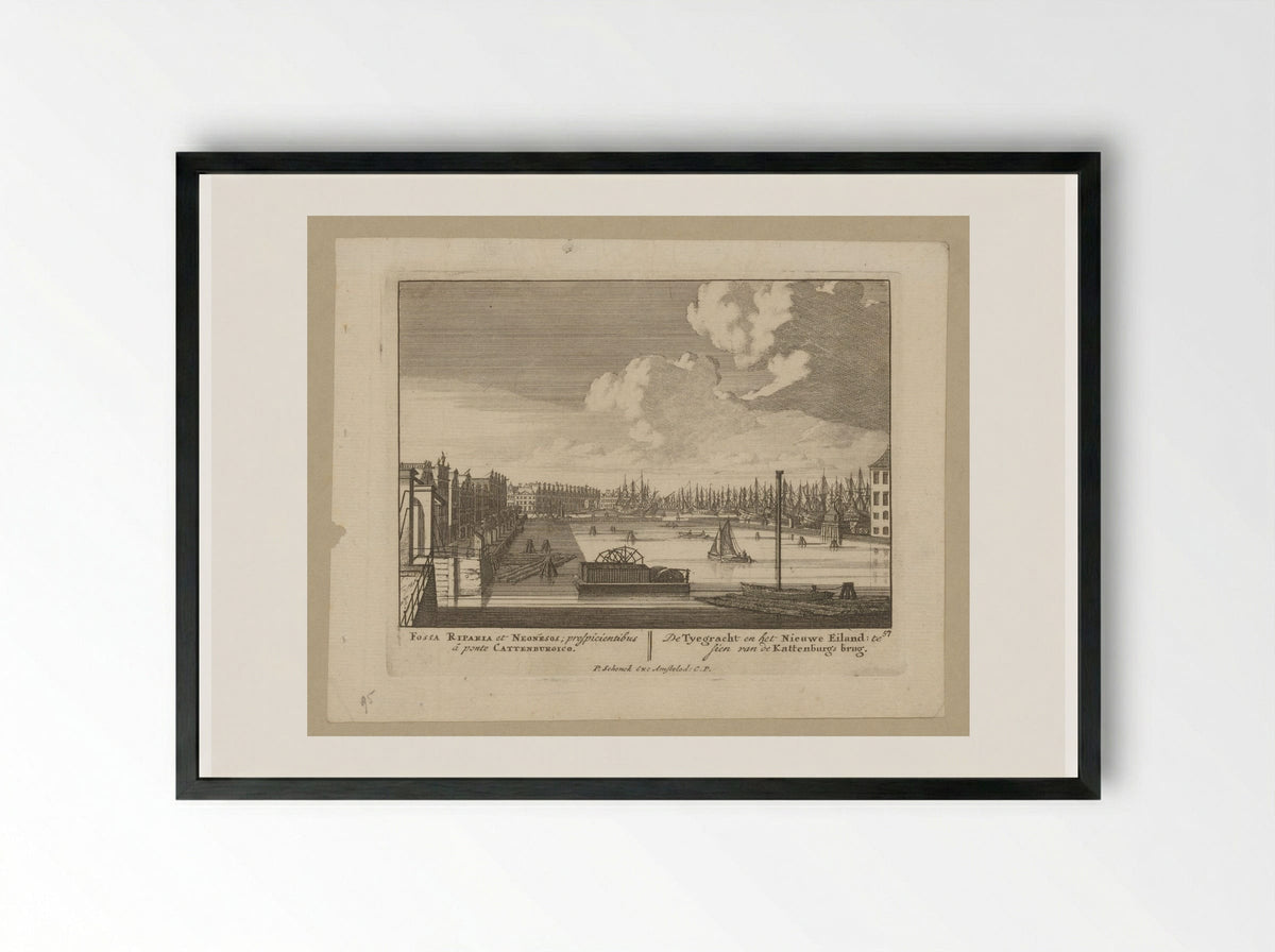 Gezicht op de Prins Hendrikkade - Jan van Call (I) - Framed Print Black