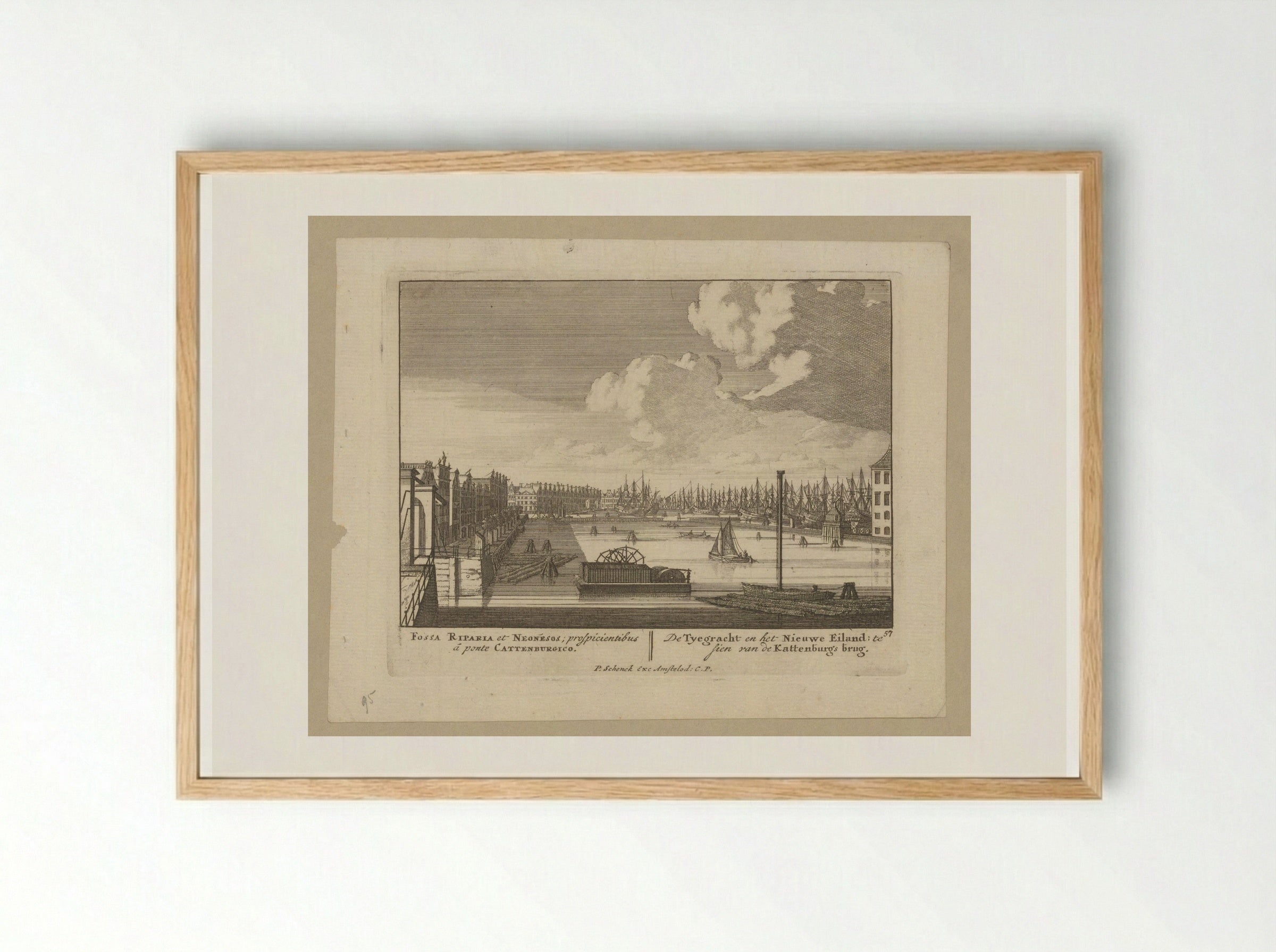Gezicht op de Prins Hendrikkade - Jan van Call (I) - Framed Print Wood