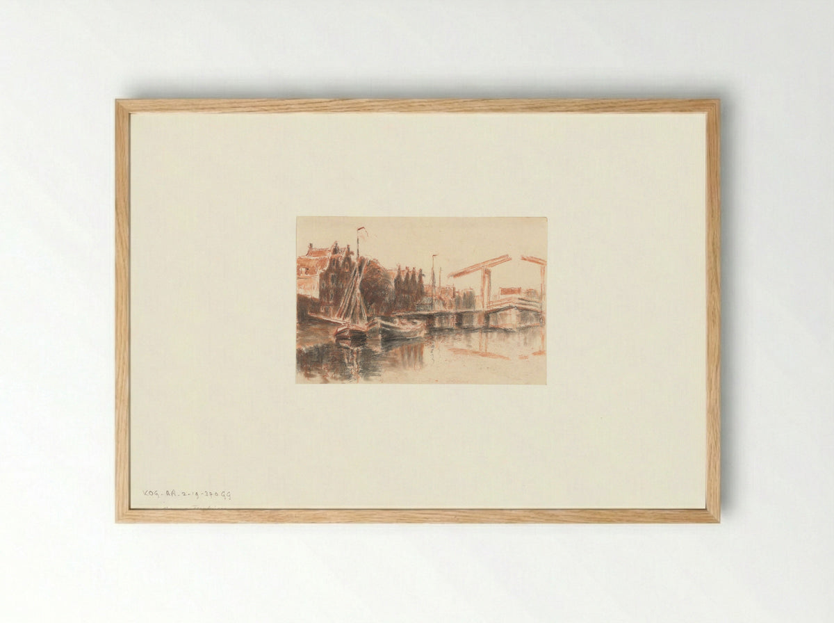 Gezicht op de Prinseneilandsgracht - Anthonie van Teijn - Framed Print Wood