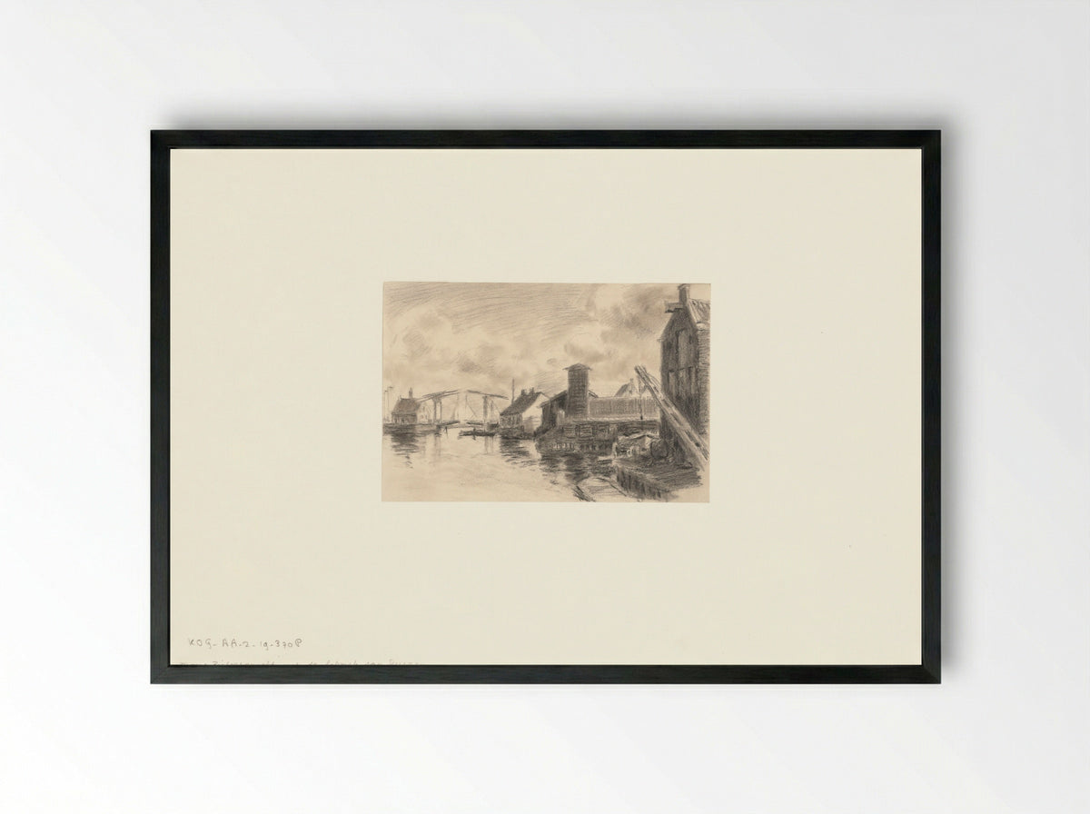 Gezicht op de Realengracht - Anthonie van Teijn - Framed Print Black