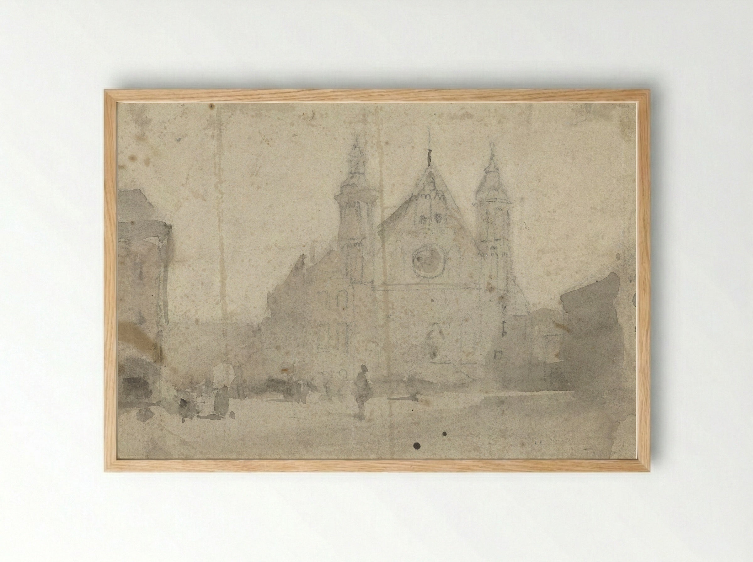 Gezicht op de Ridderzaal aan het Binnenhof - Johannes Bosboom - Framed Print Wood