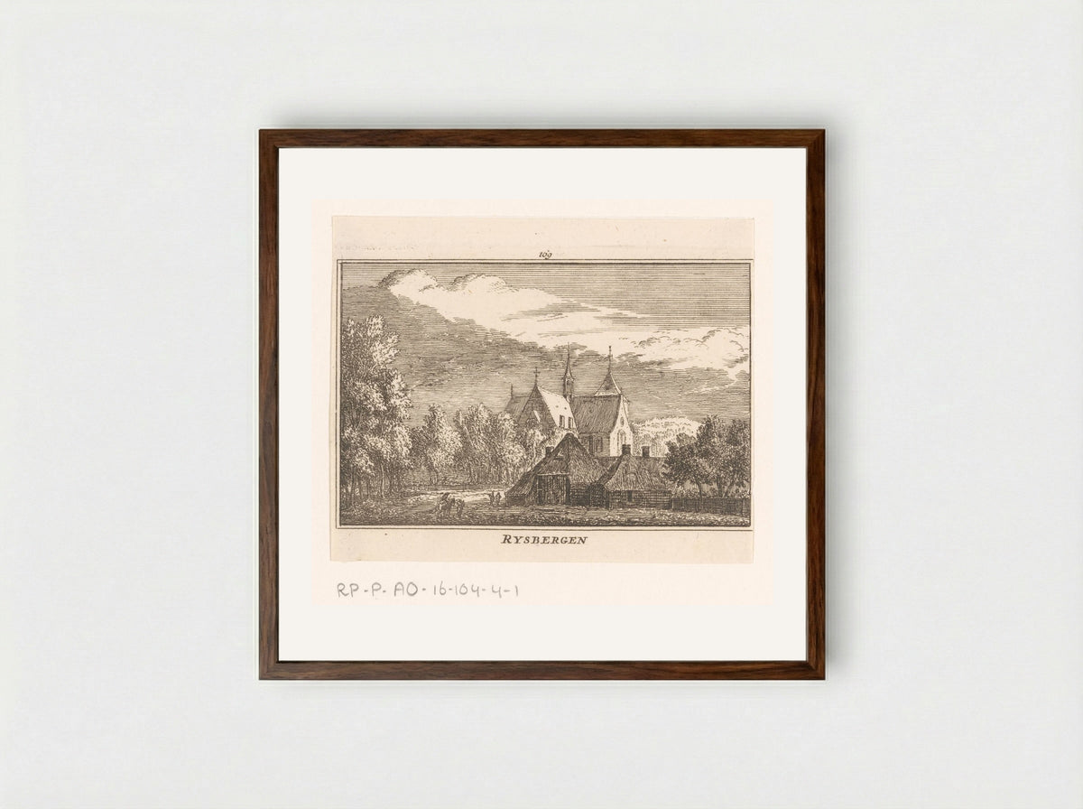 Gezicht op de Rijsbergen - Abraham Rademaker - Framed Print Dark Wood
