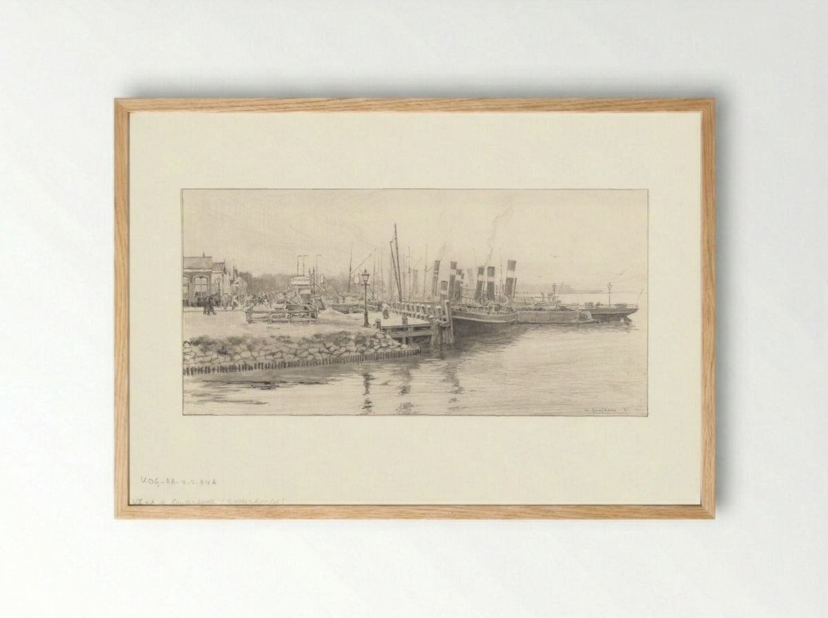 Gezicht op de Ruijterkade - A. Goedkoop - Framed Print Wood