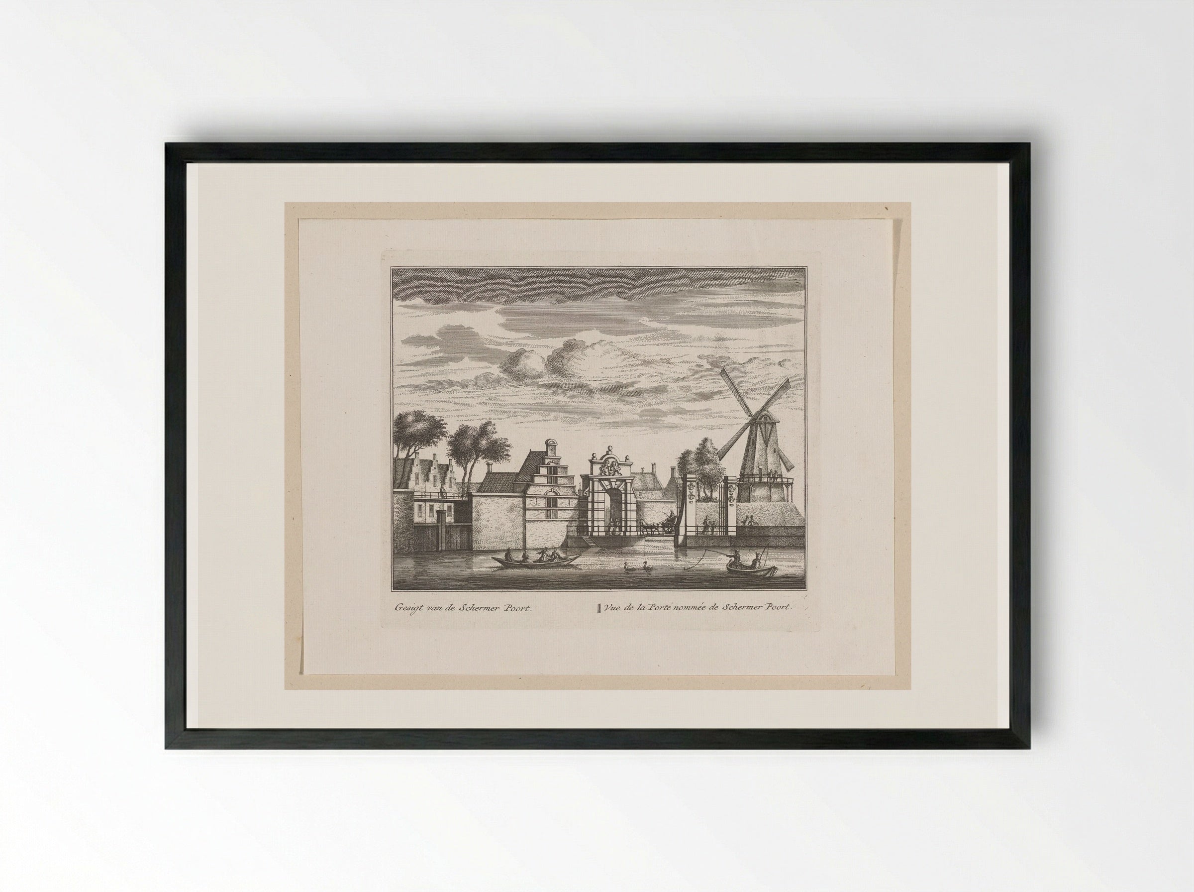 Gezicht op de Schermerpoort te Alkmaar - Leonard Schenk - Framed Print Black