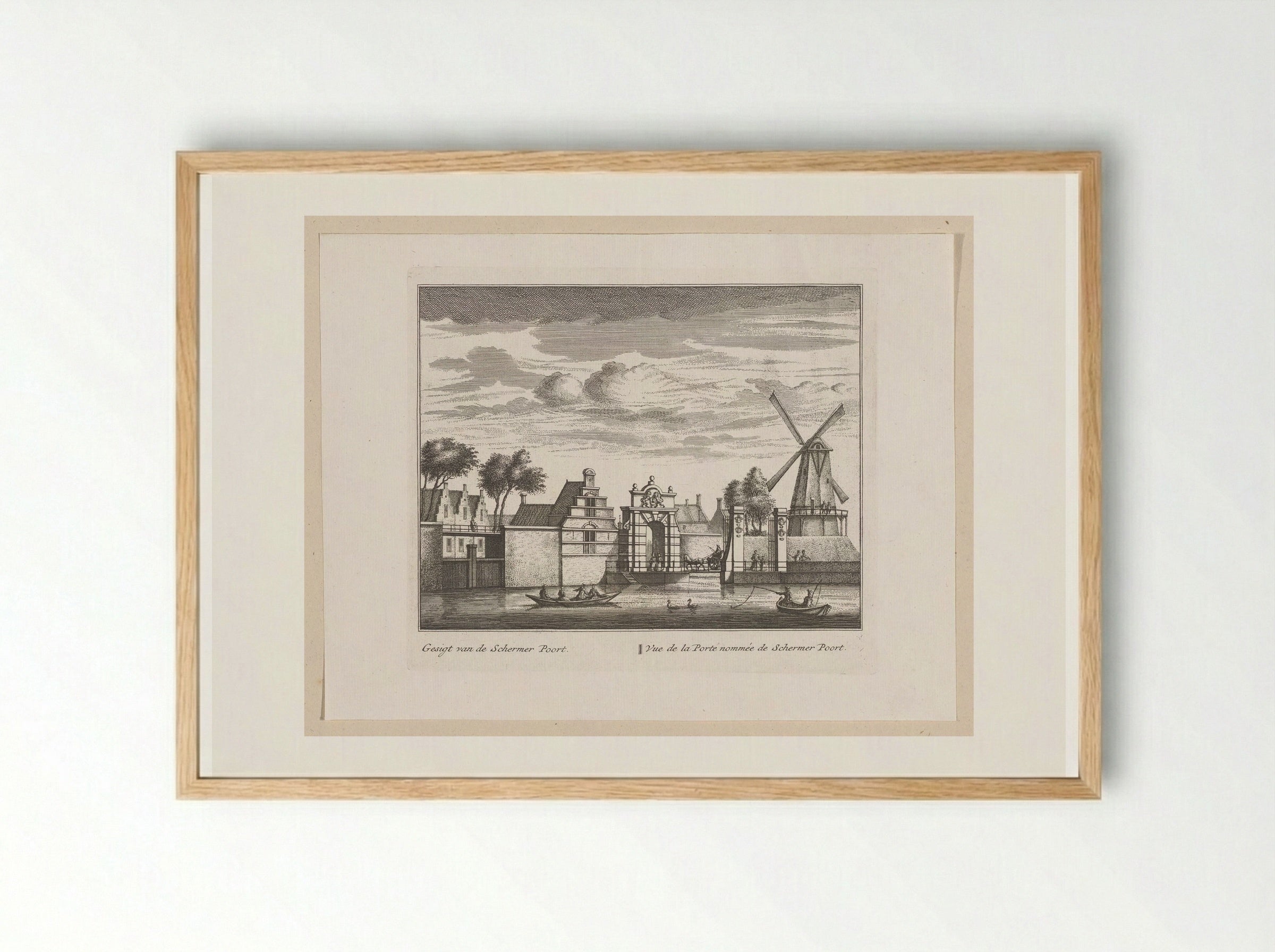 Gezicht op de Schermerpoort te Alkmaar - Leonard Schenk - Framed Print Wood