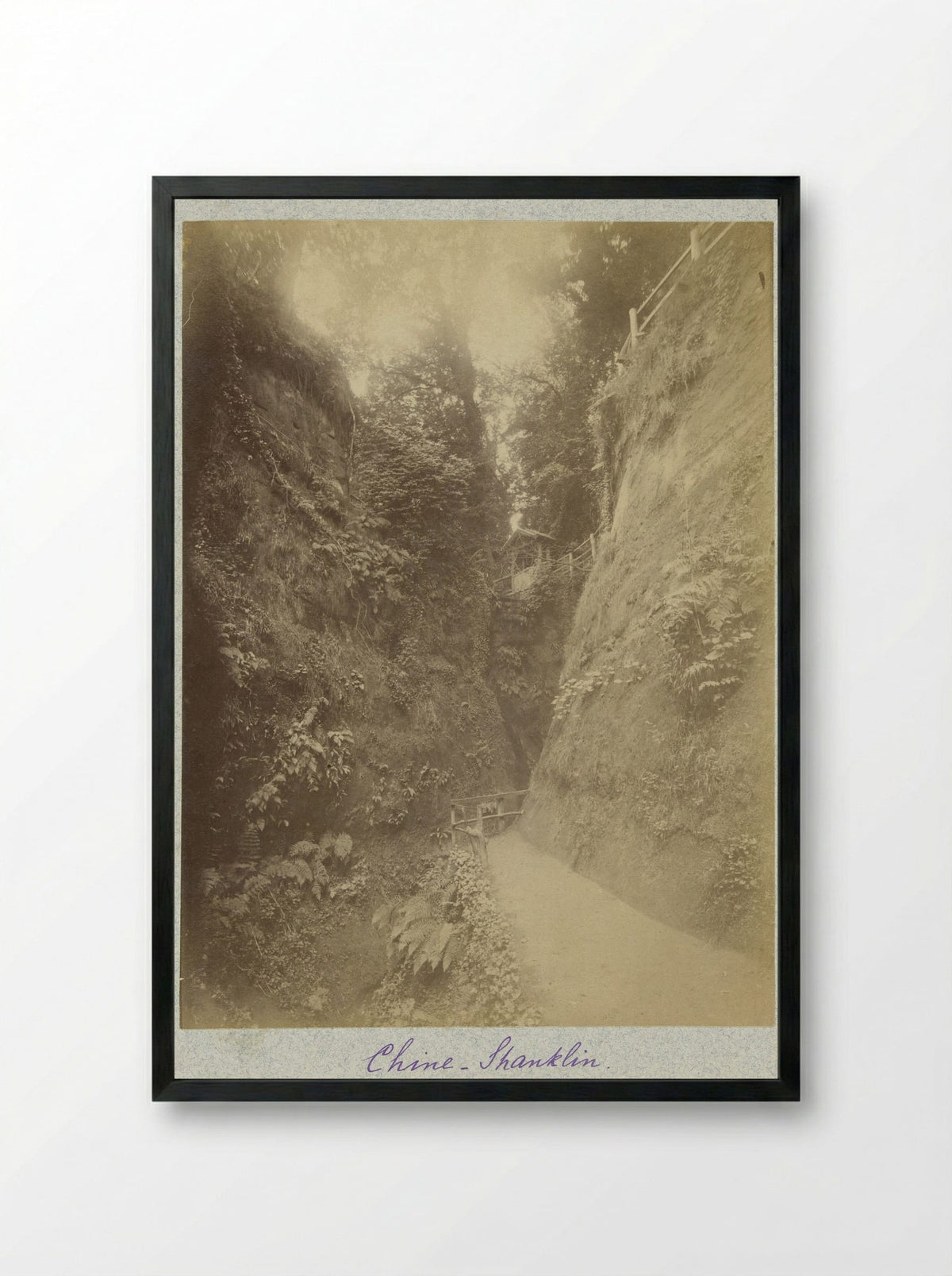 Gezicht op de Shanklin Chine - Henry Pauw van Wieldrecht - Framed Print Black