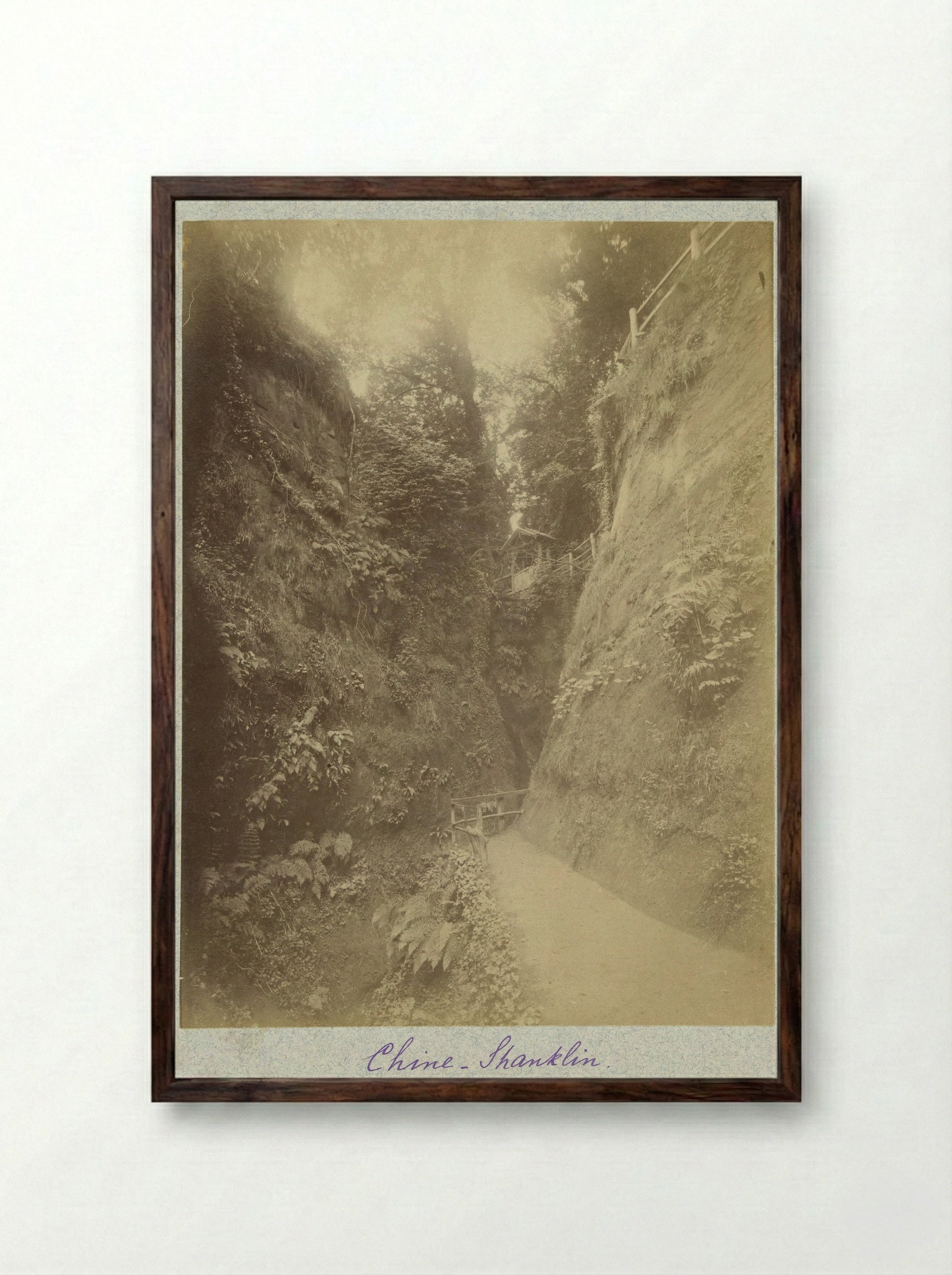 Gezicht op de Shanklin Chine - Henry Pauw van Wieldrecht - Framed Print Dark Wood