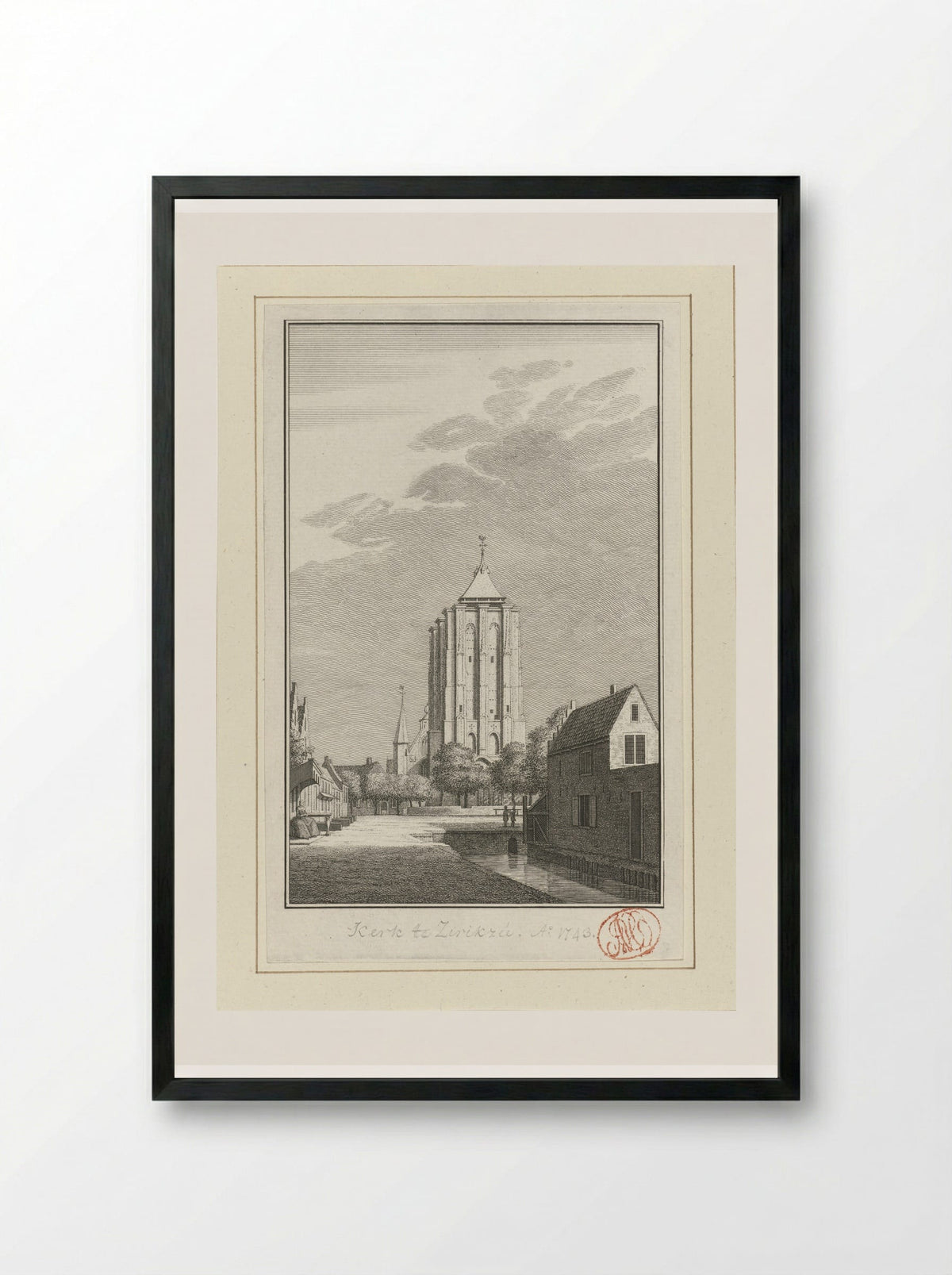 Gezicht op de Sint-Lievensmonstertoren te Zierikzee - Jan Caspar Philips - Framed Print Black