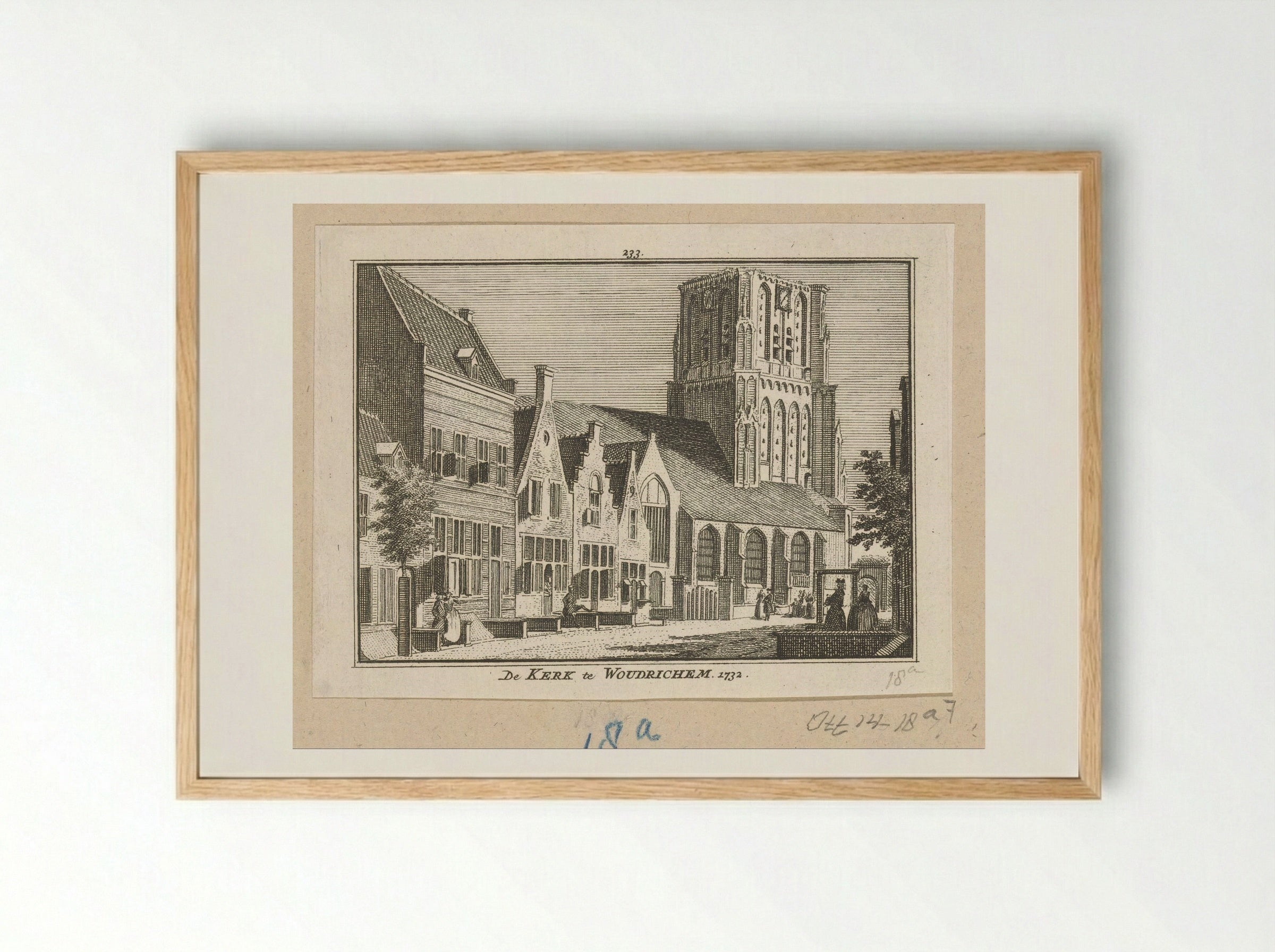 Gezicht op de Sint-Martinuskerk te Woudrichem - Hendrik Spilman - Framed Print Wood