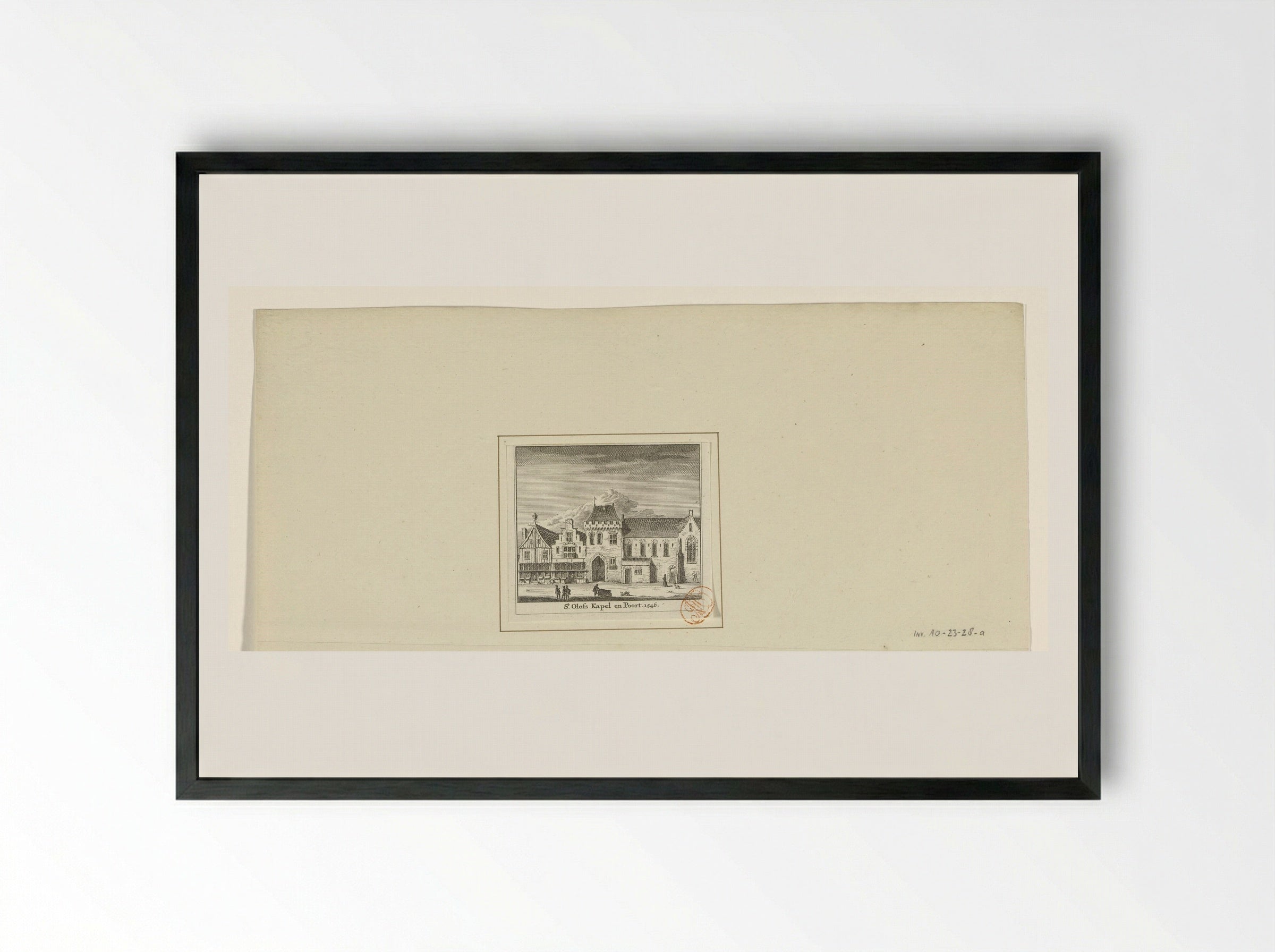 Gezicht op de Sint-Olofspoort en Sint-Olofskapel te Amsterdam - Jan Goeree - Framed Print Black