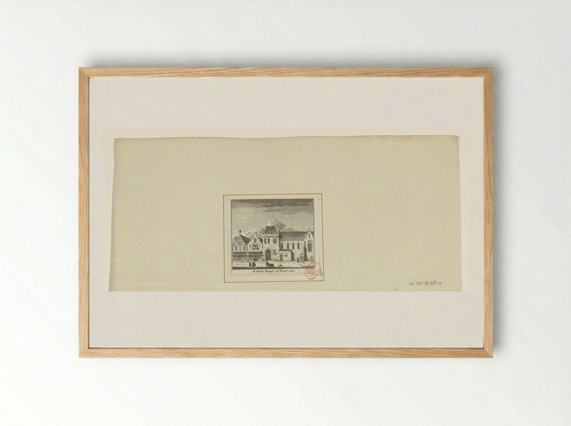 Gezicht op de Sint-Olofspoort en Sint-Olofskapel te Amsterdam - Jan Goeree - Framed Print Wood