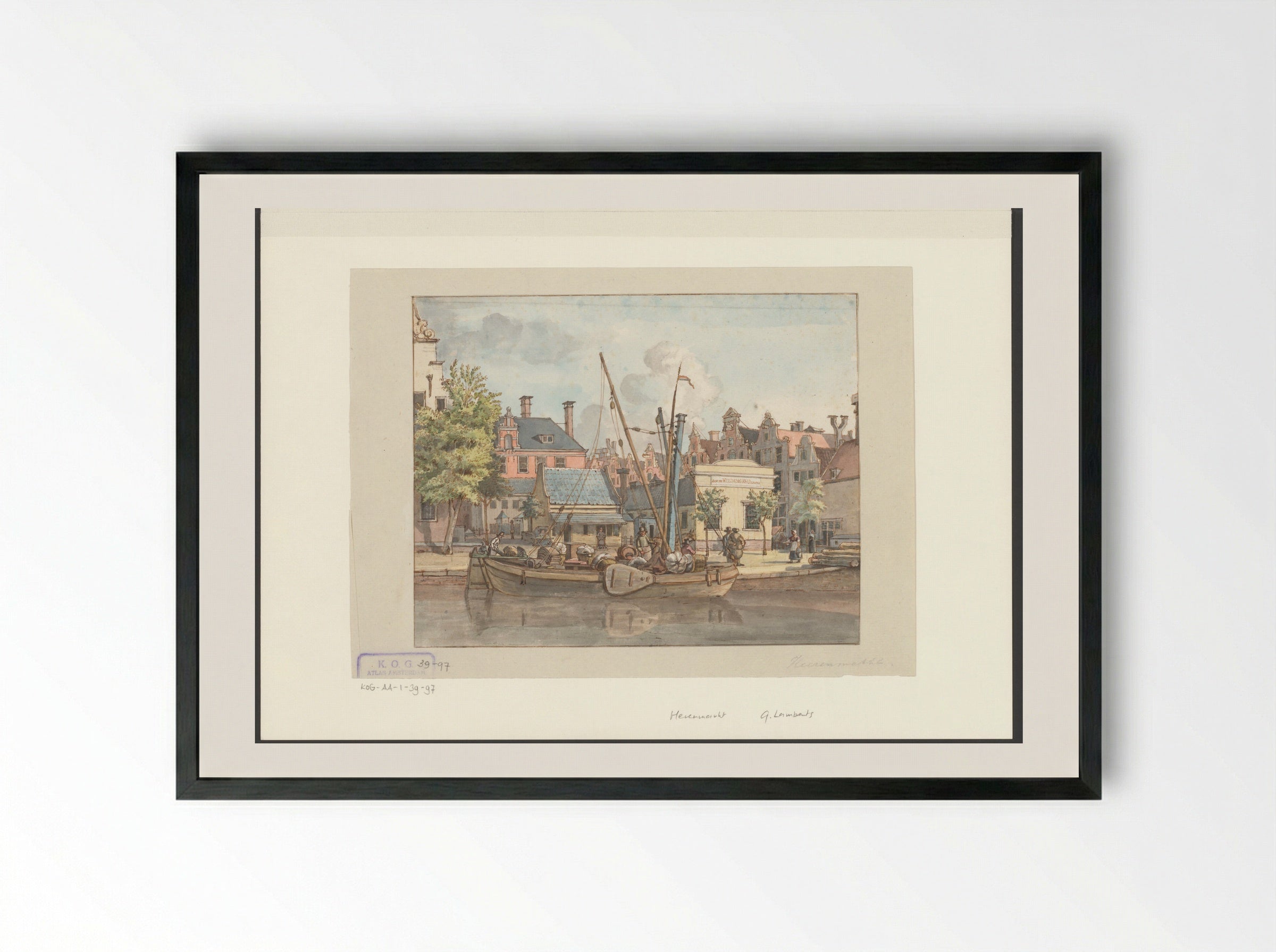 Gezicht op de Soeploods op de Herenmarkt - Gerrit Lamberts - Framed Print Black