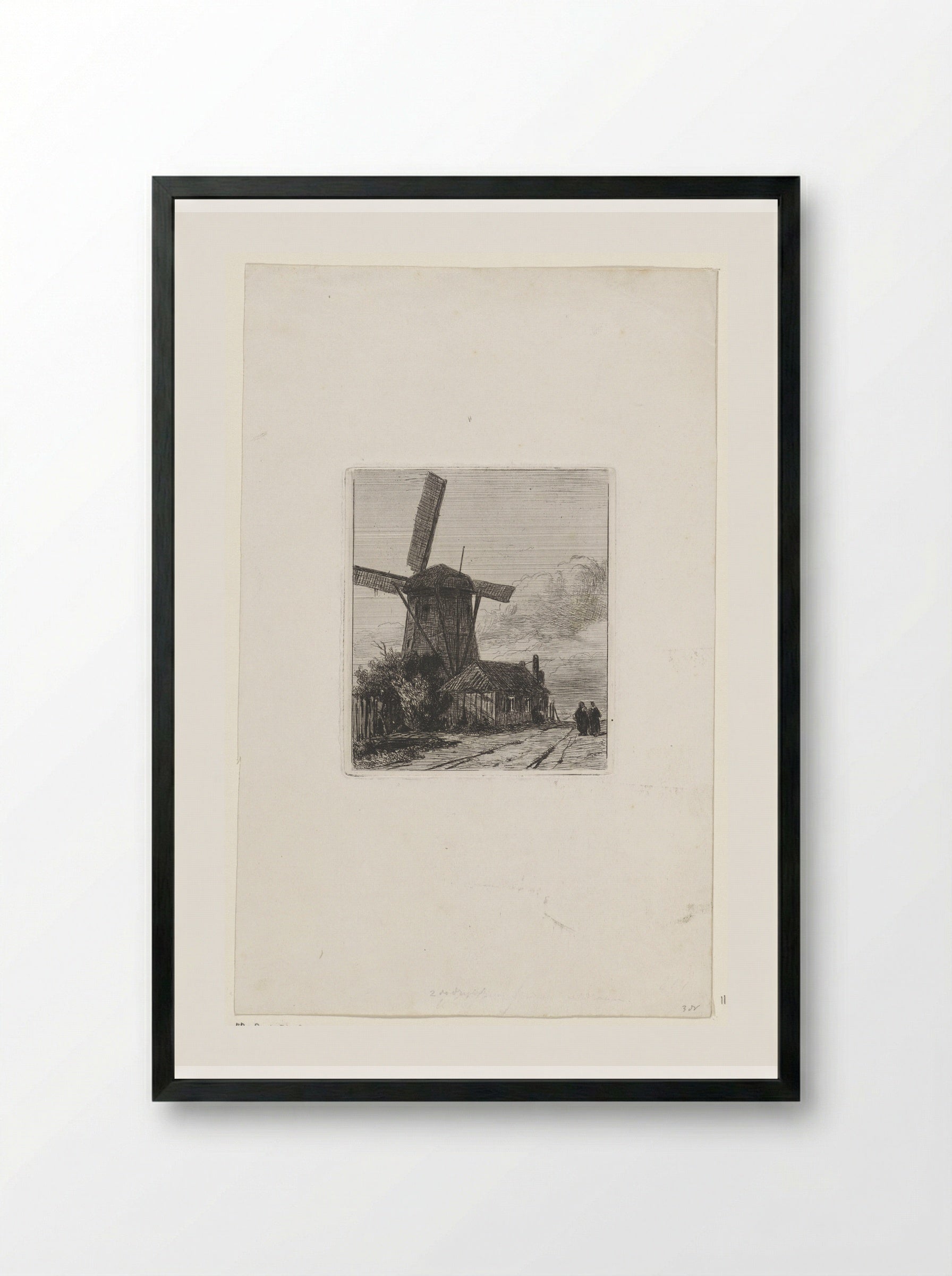 Gezicht op de Trekweg te Den Haag - Jan Weissenbruch - Framed Print Black