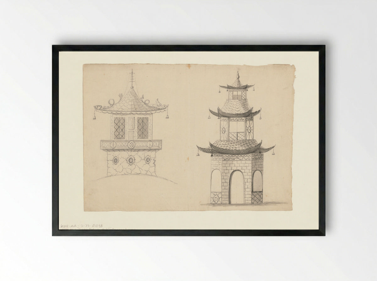 Gezicht op de Turkse Tent bij de Watergraafsmeer - Jan Otto - Framed Print Black