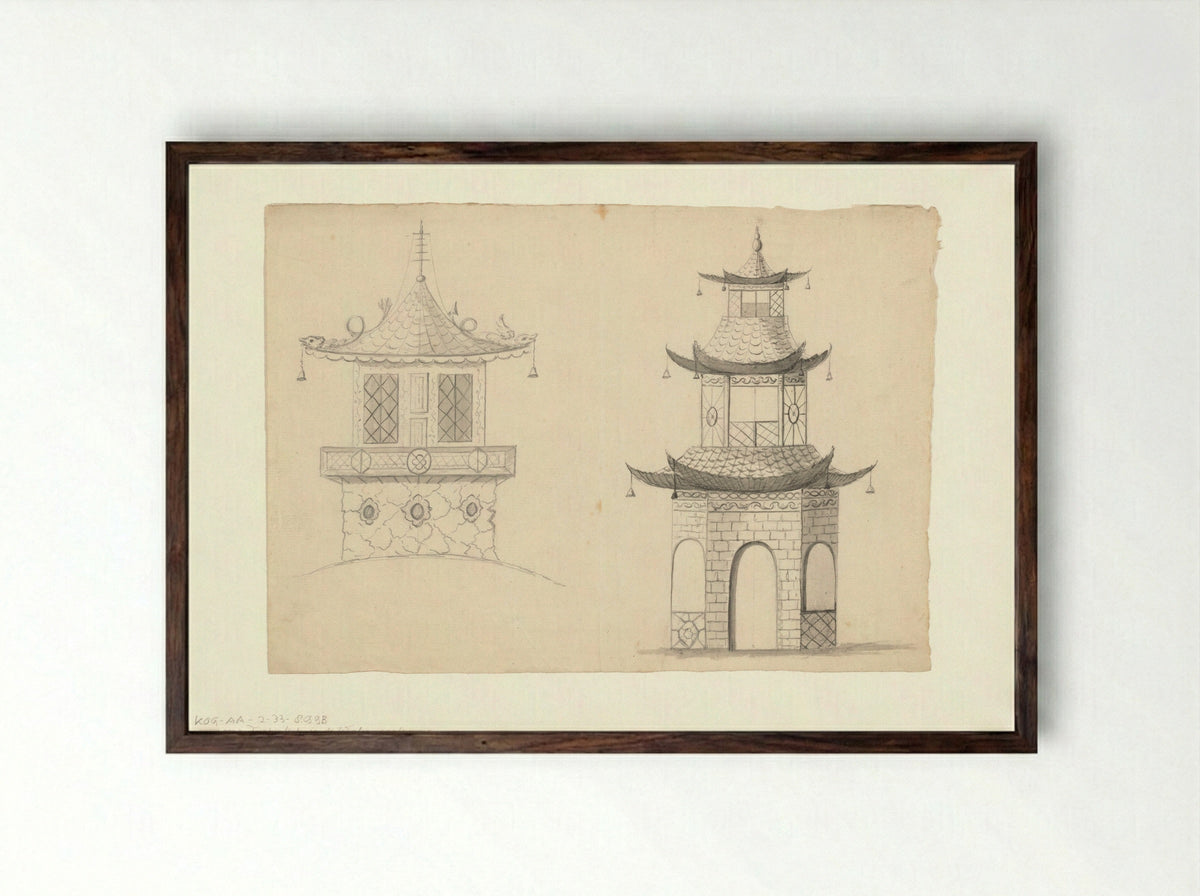Gezicht op de Turkse Tent bij de Watergraafsmeer - Jan Otto - Framed Print Dark Wood