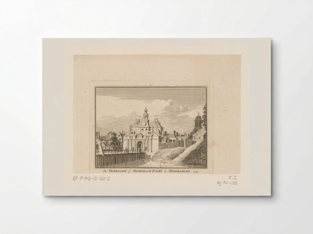 Gezicht op de Veersepoort te Middelburg - Hendrik Spilman - Poster