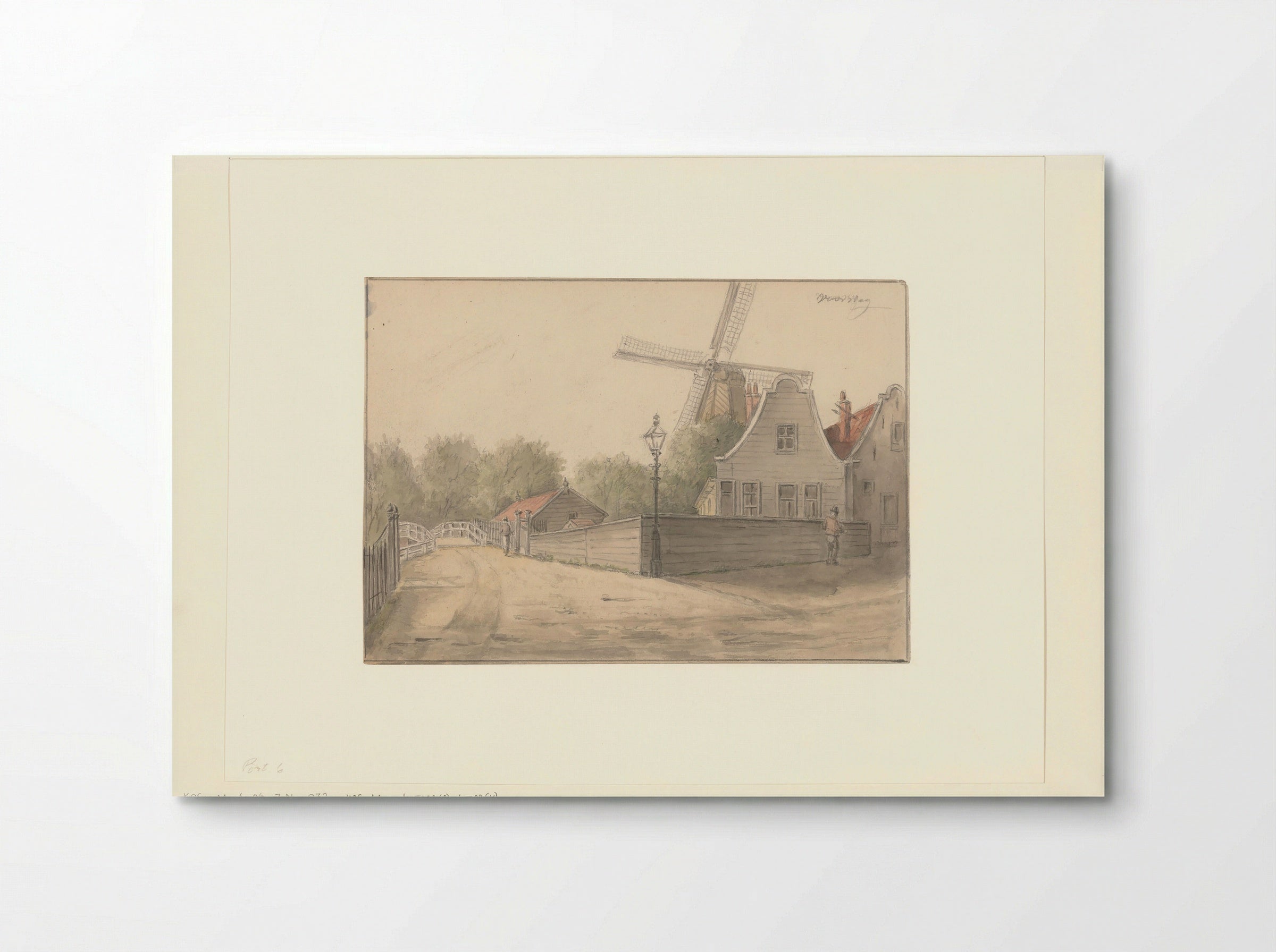 Gezicht op de Voorweg met molen De Valk - Albert Martin - Poster