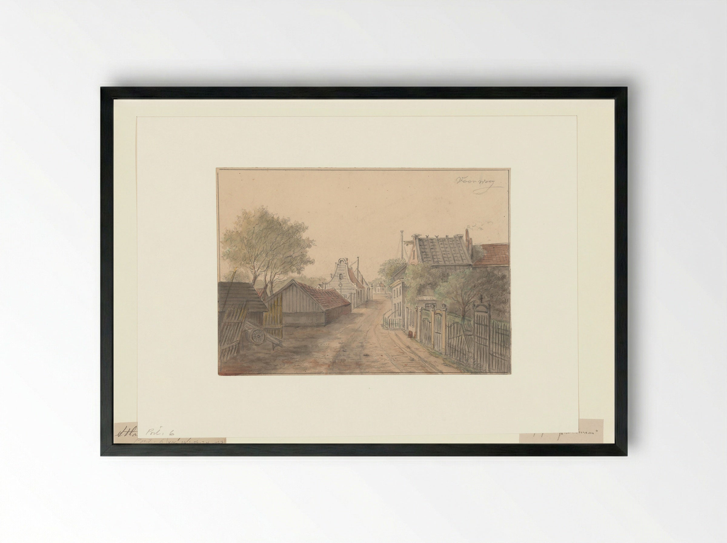 Gezicht op de Voorweg - Albert Martin - Framed Print Black