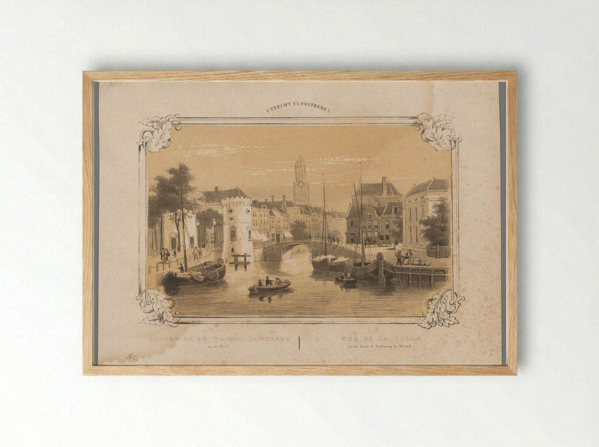 Gezicht op de Waard-Barrière te Utrecht - Weduwe Huygens - Framed Print Wood