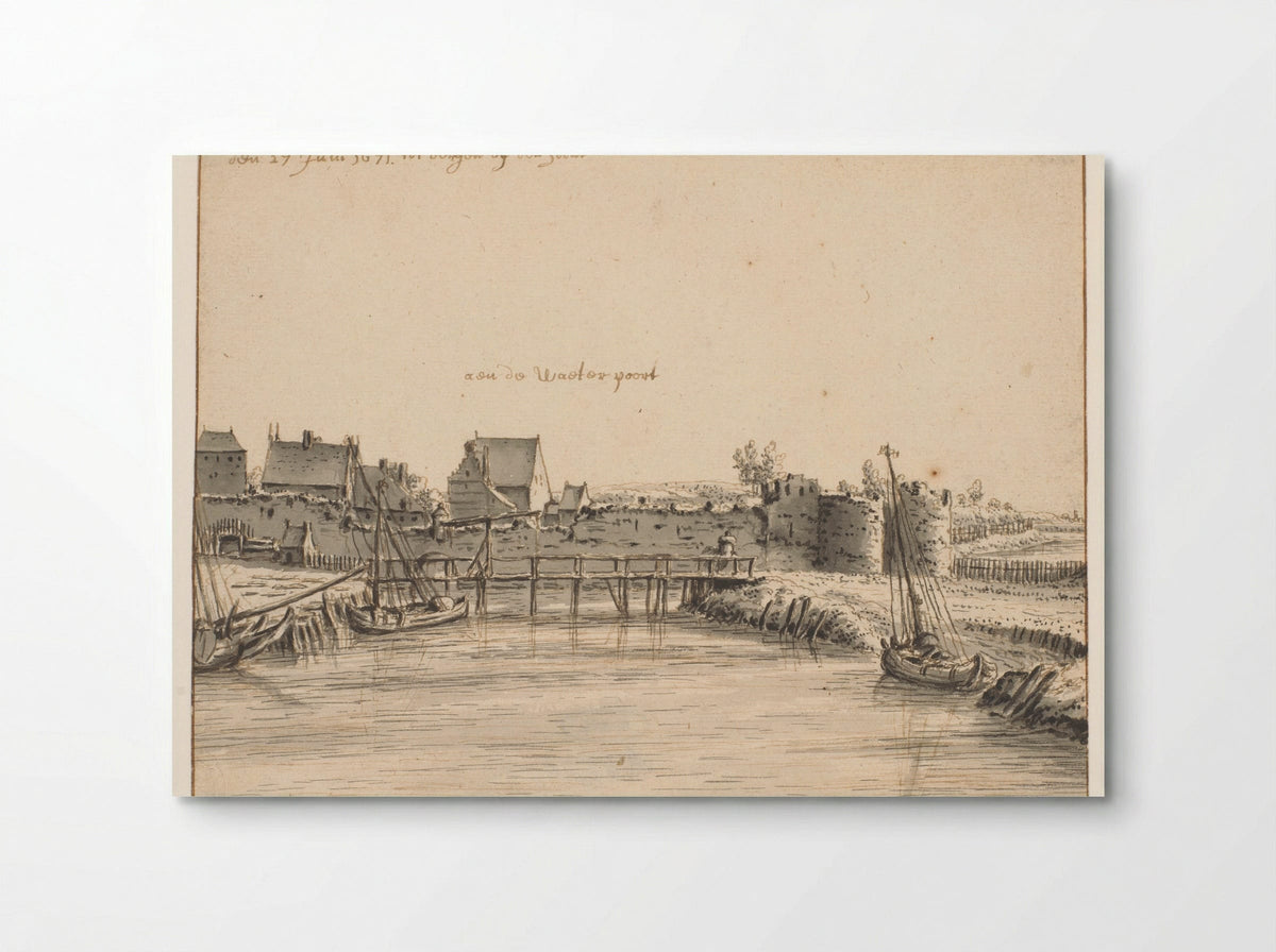 Gezicht op de Waterpoort, Bergen op Zoom - Barend Klotz - Poster