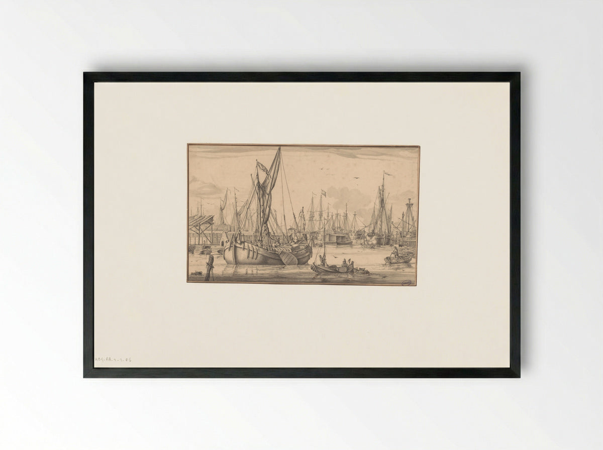 Gezicht op de Westerdok - Pieter Idserts - Framed Print Black