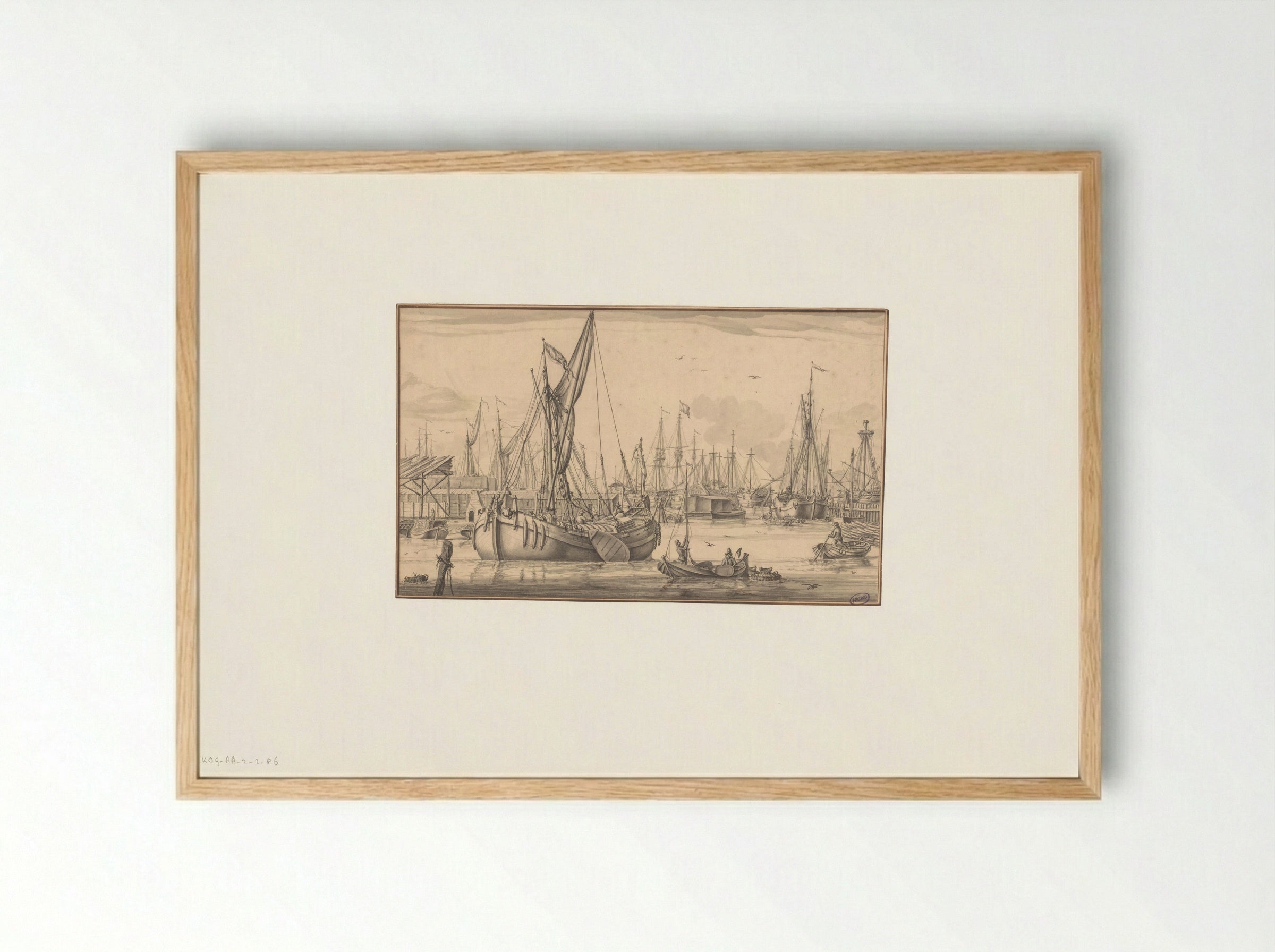 Gezicht op de Westerdok - Pieter Idserts - Framed Print Wood