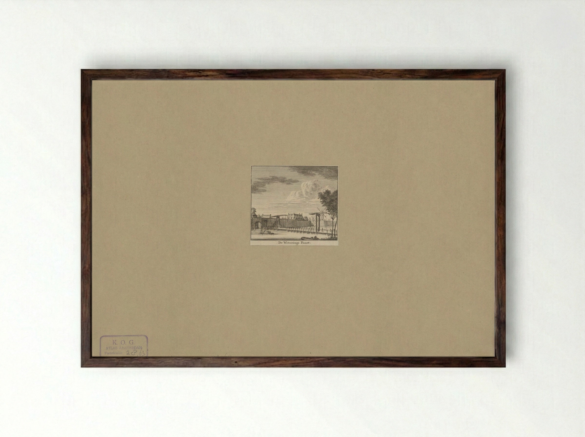 Gezicht op de Weteringpoort te Amsterdam - Jan Goeree - Framed Print Dark Wood