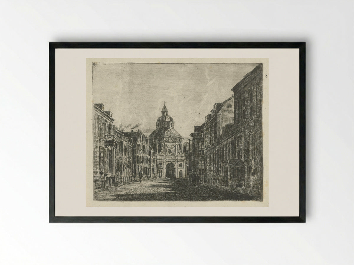 Gezicht op de Wittevrouwenpoort te Utrecht - Jan van Lokhorst - Framed Print Black