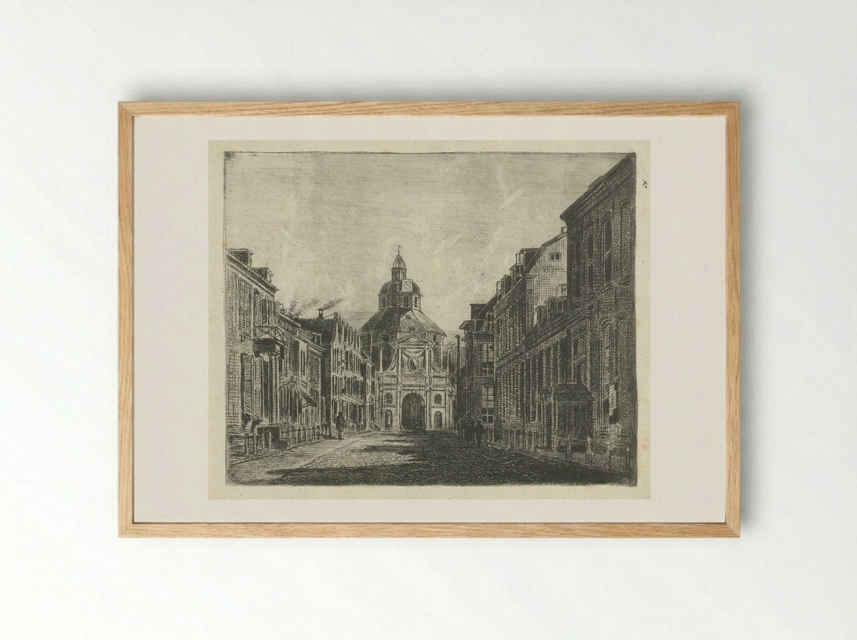 Gezicht op de Wittevrouwenpoort te Utrecht - Jan van Lokhorst - Framed Print Wood