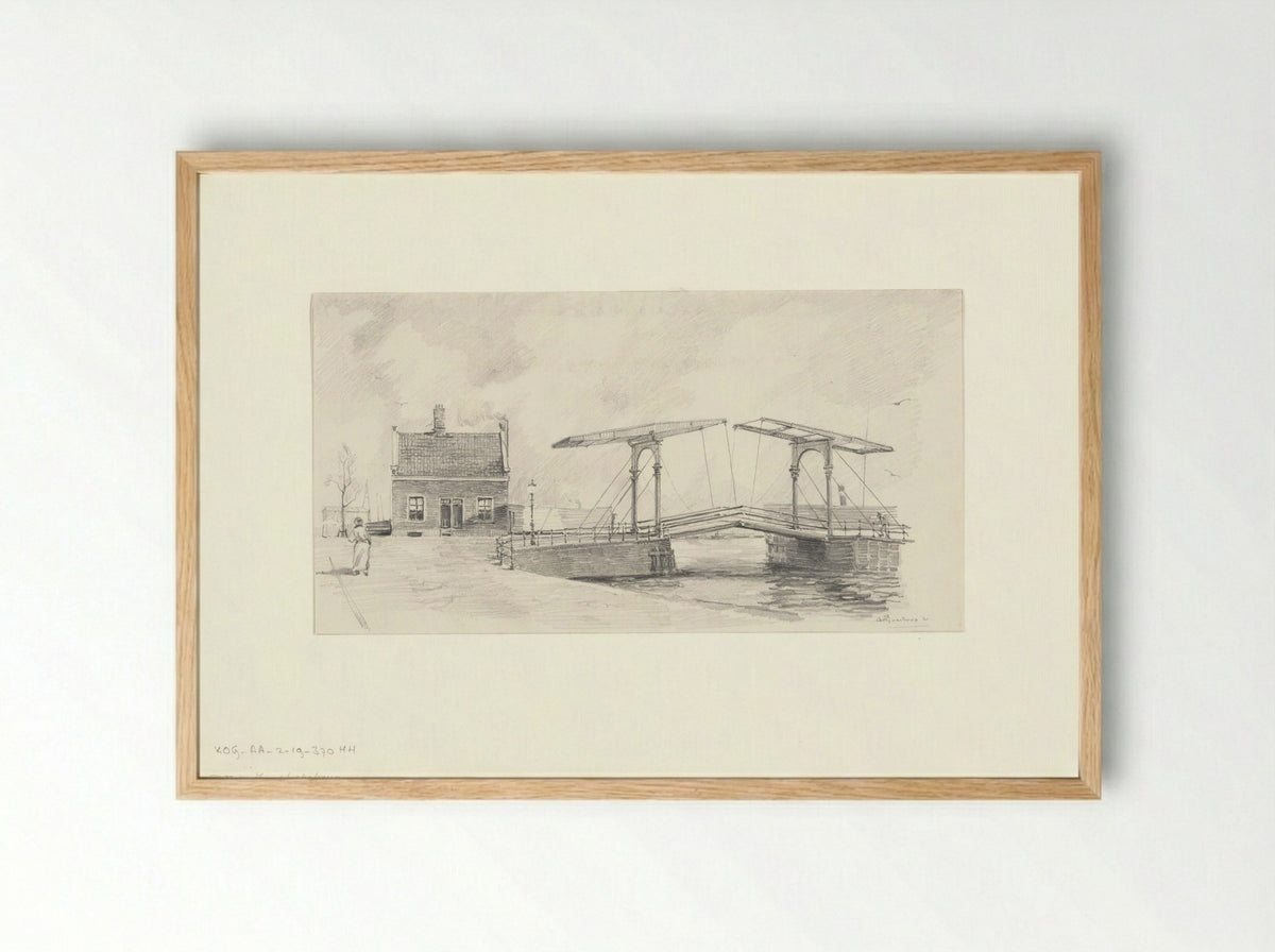 Gezicht op de Zandhoeksbrug - A. Goedkoop - Framed Print Wood