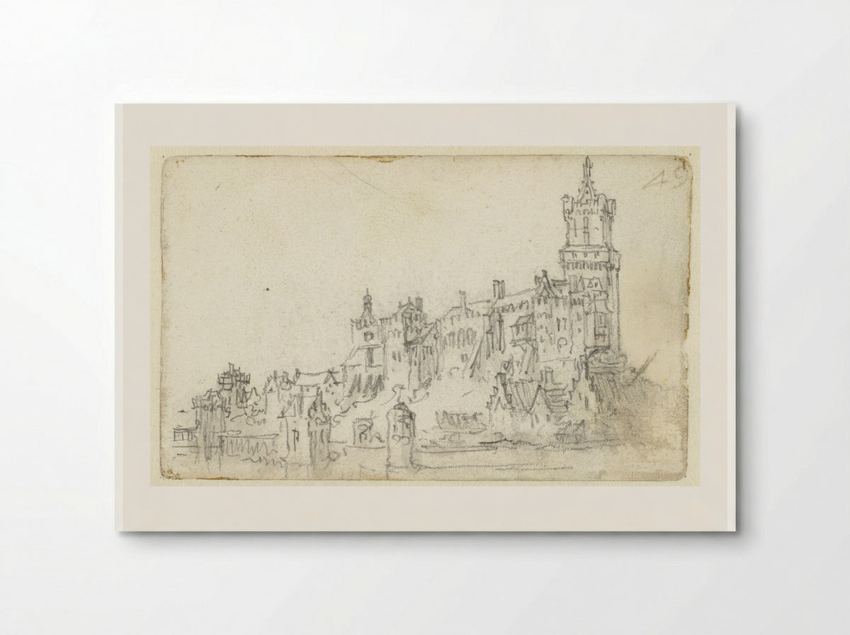 Gezicht op de Zwanenburg te Kleve - Jan van Goyen - Poster