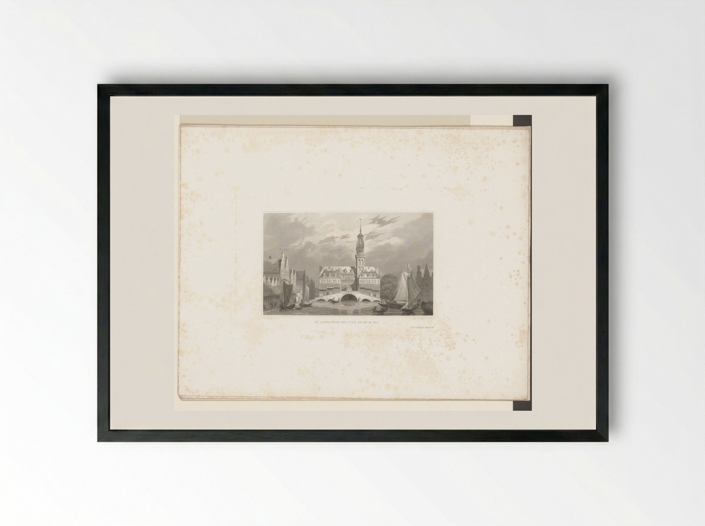 Gezicht op de achterzijde van de Beurs van Hendrik de Keyser te Amsterdam, 1613 - Dirk Jurriaan Sluyter - Framed Print Black