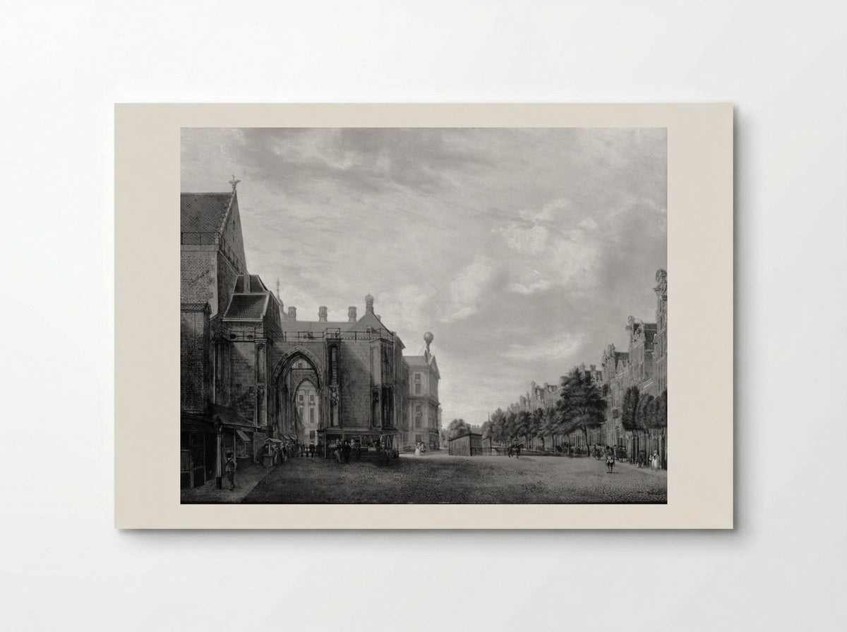 Gezicht op de bocht van de Herengracht, gezien in de richting van de Nieuwe Spiegelstraat - Jan de Beijer - Poster