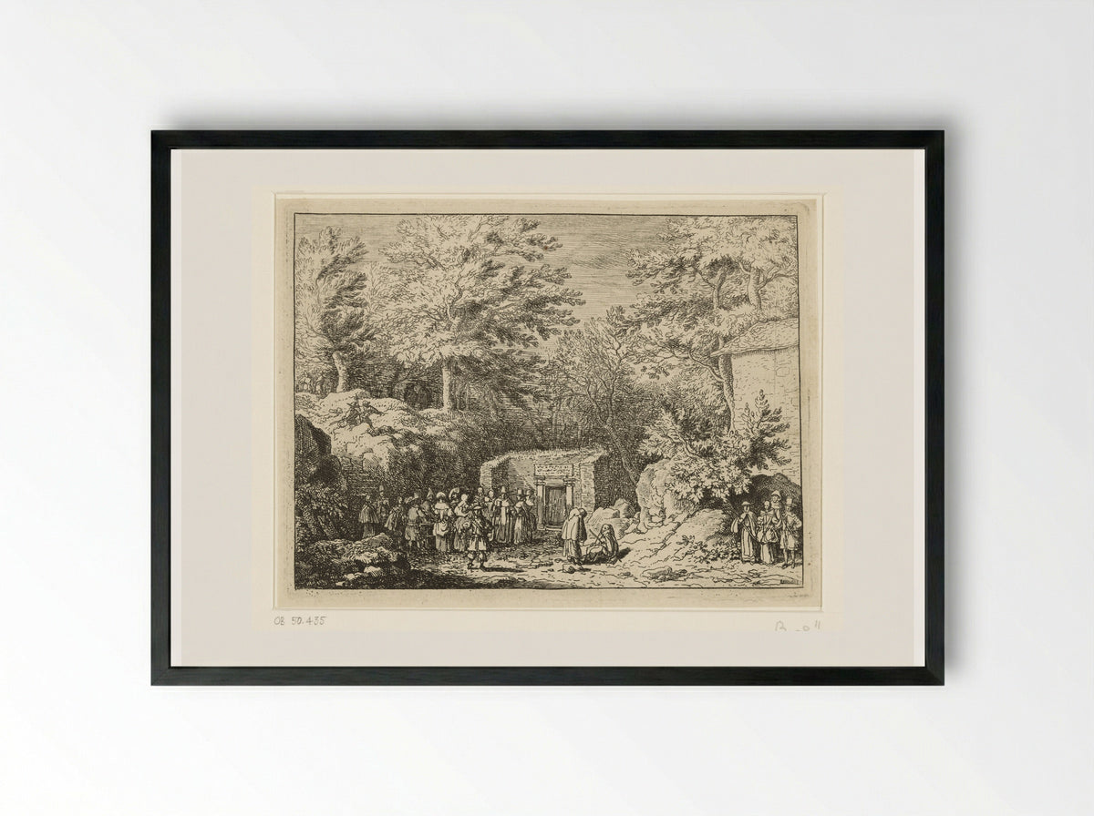 Gezicht op de bron van Sauvenière - Allaert van Everdingen - Framed Print Black